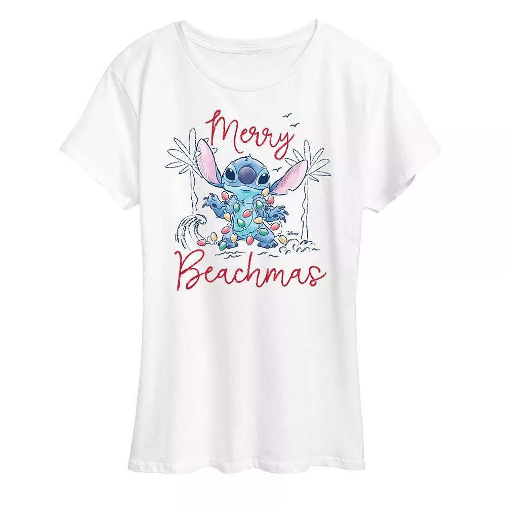Disney's Lilo and Stitch Women's Merry Beachmas Graphic Tee,  Product Image