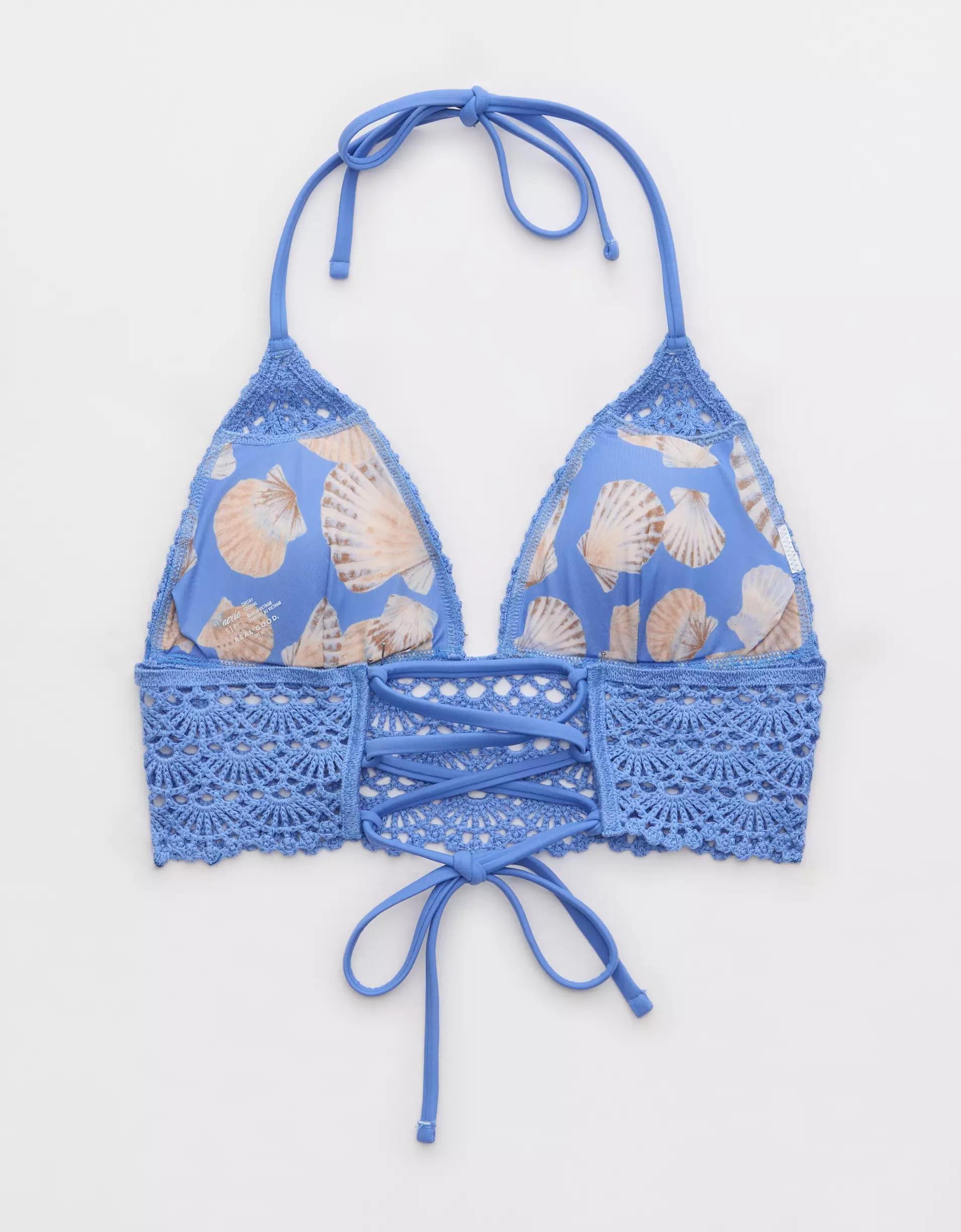 Aerie Crochet Triangle Longline Bikini Top Product Image