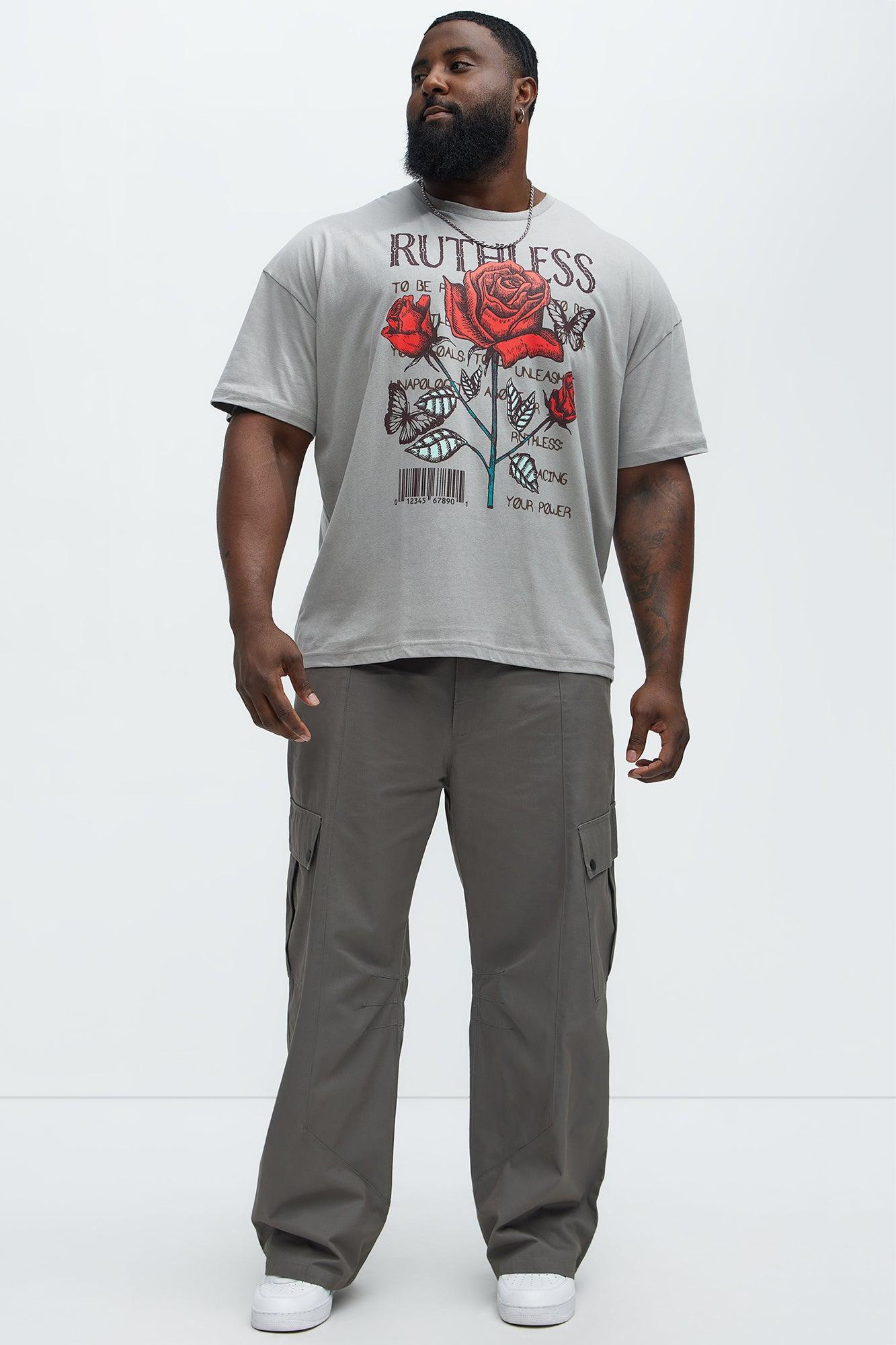 Ruthless Powers Oversized Short Sleeve Tee - Grey Product Image