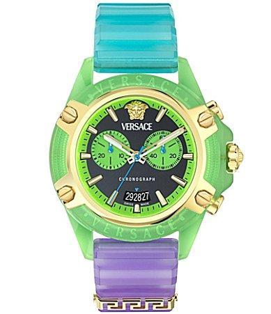 Versace Mens Icon Active Chronograph Multicolored Silicone Strap Watch Product Image