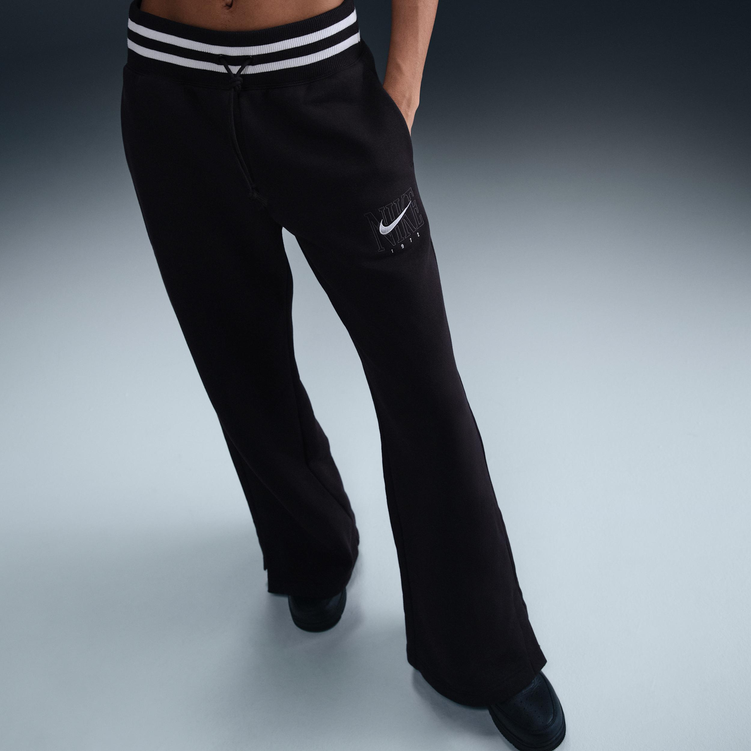 Womens Nike Sportswear Phoenix Fleece High-Waist Wide-Leg Graphic Jogger Pants Product Image