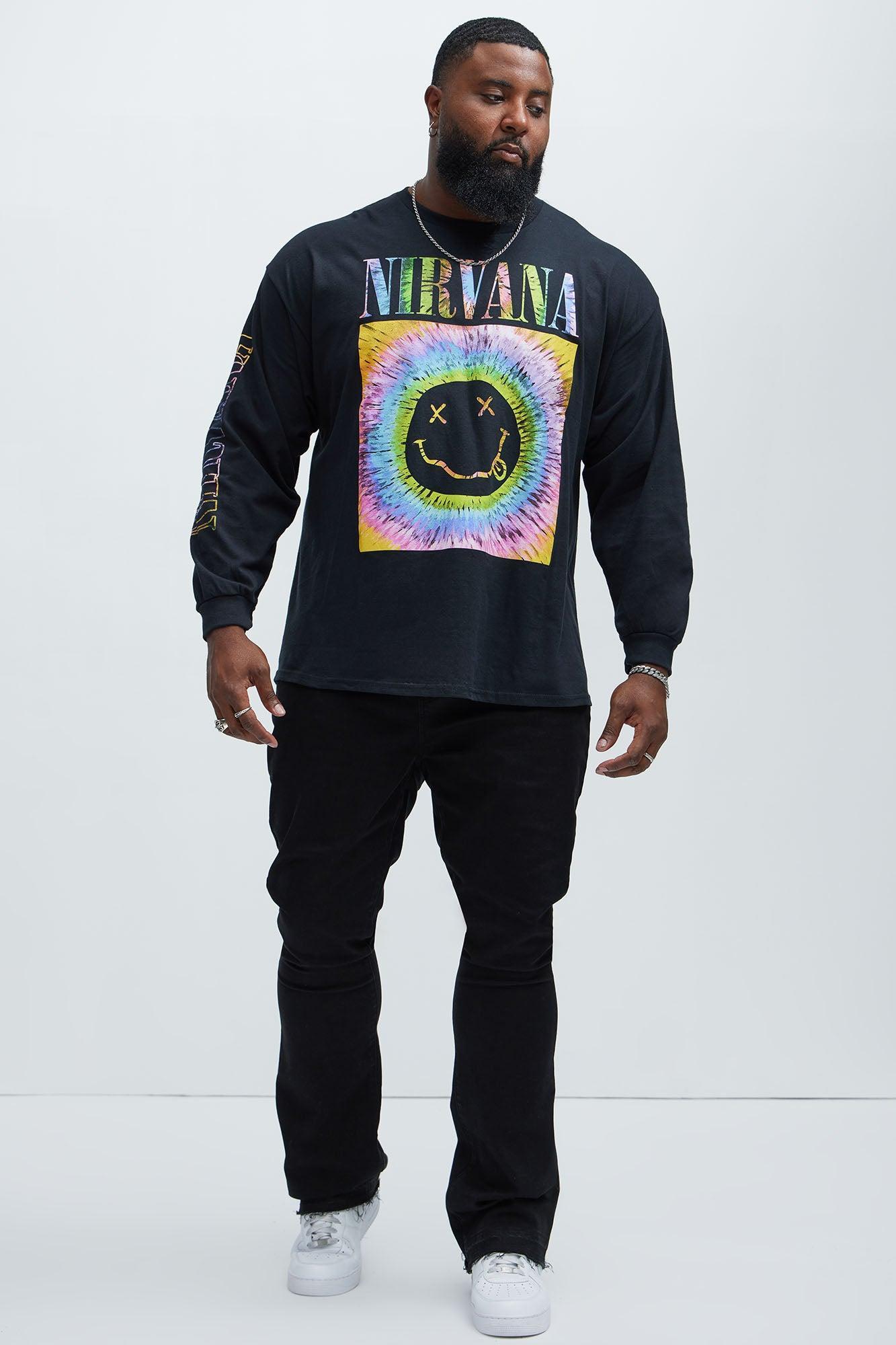 Nirvana Smiley Face Long Sleeve Tee - Black Product Image