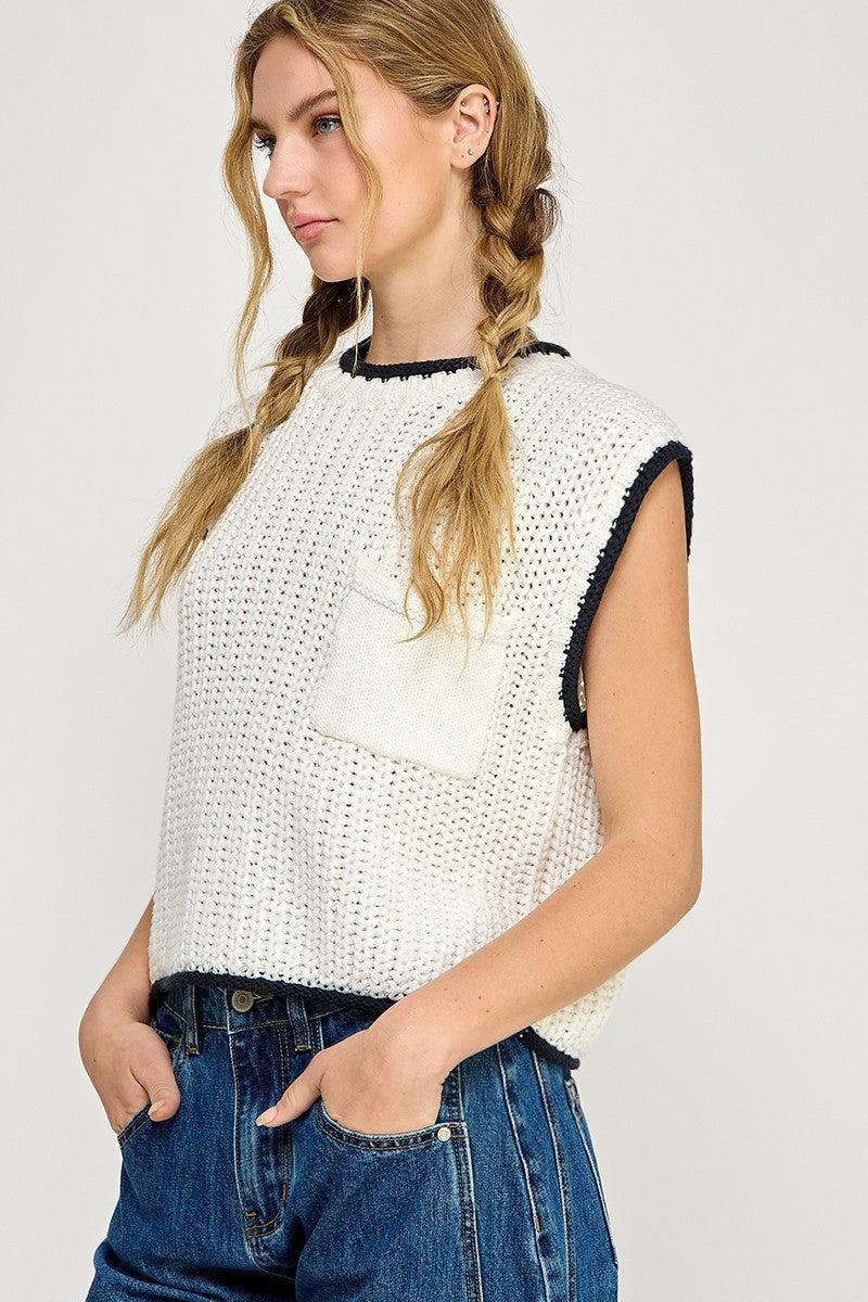 Soft Chunky Knit Sweater Vest Product Image