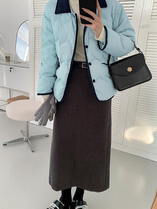 Contrast Color Lapel Neck Jacket Product Image