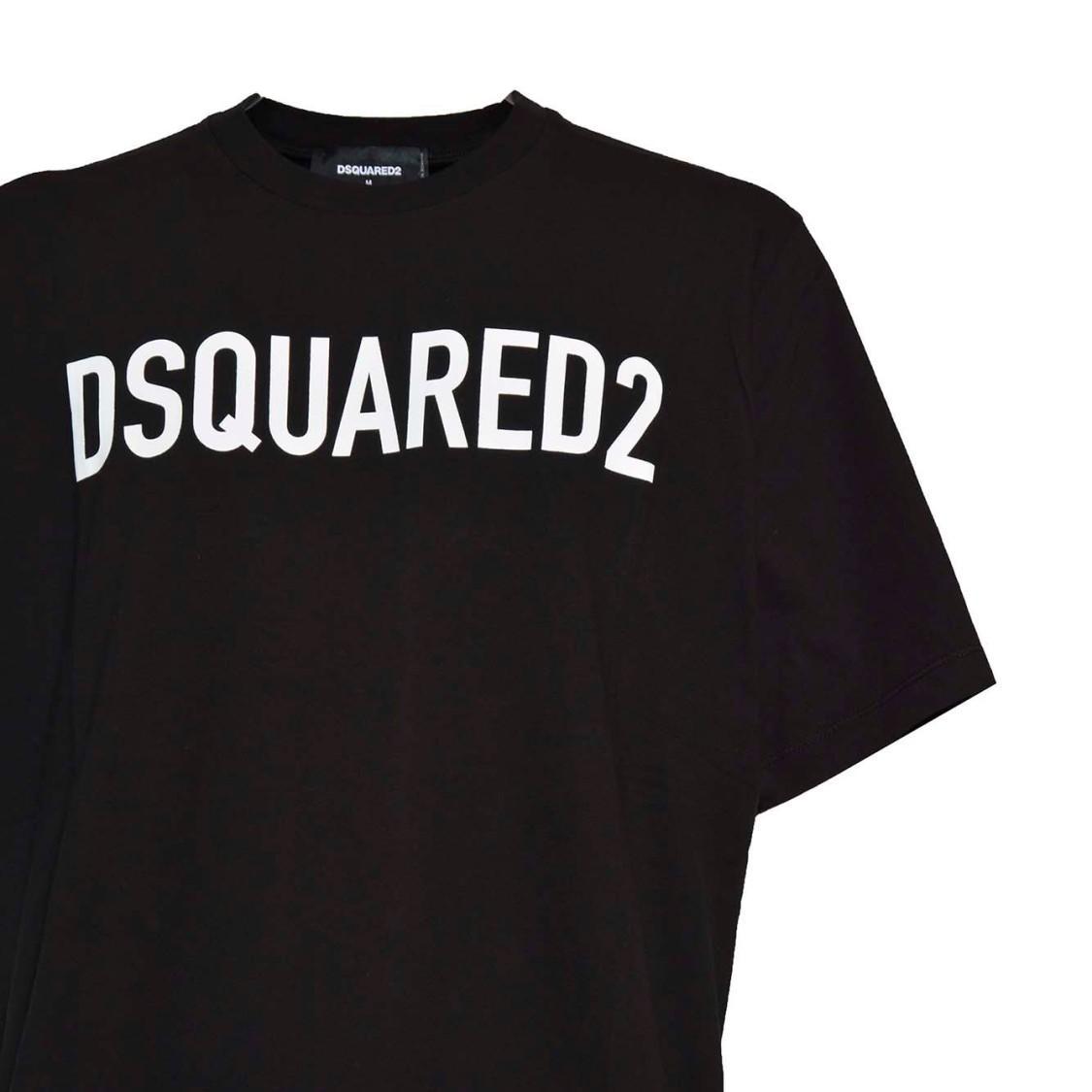 DSQUARED2 Mens Black Brand-print Crewneck Regular-fit Cotton-jersey T-shirt Product Image