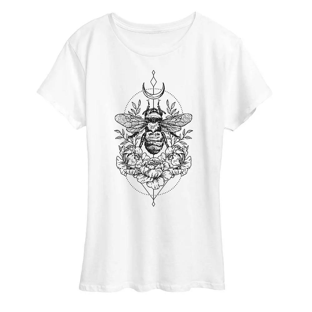 Women's Astrological Floral Bee Graphic Tee, Girl's,  Product Image