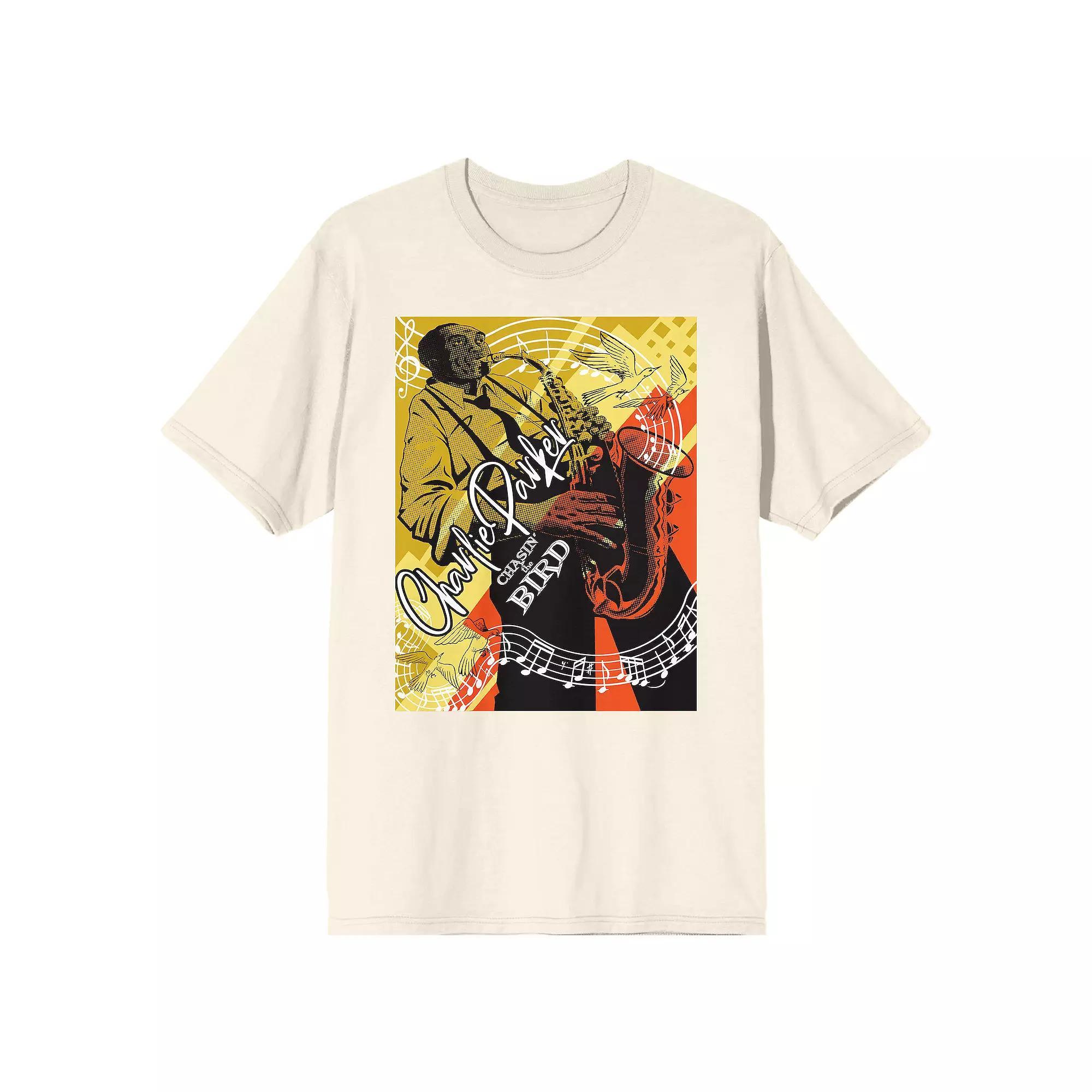 Men's Charlie Parker Playing Sax Chasin' The Bird Jazz Graphic Tee,  Product Image