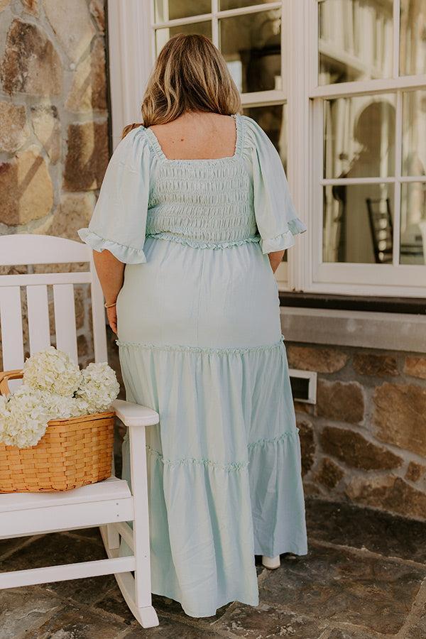 Charming Glance Tiered Maxi Dress in Mint Curves Product Image