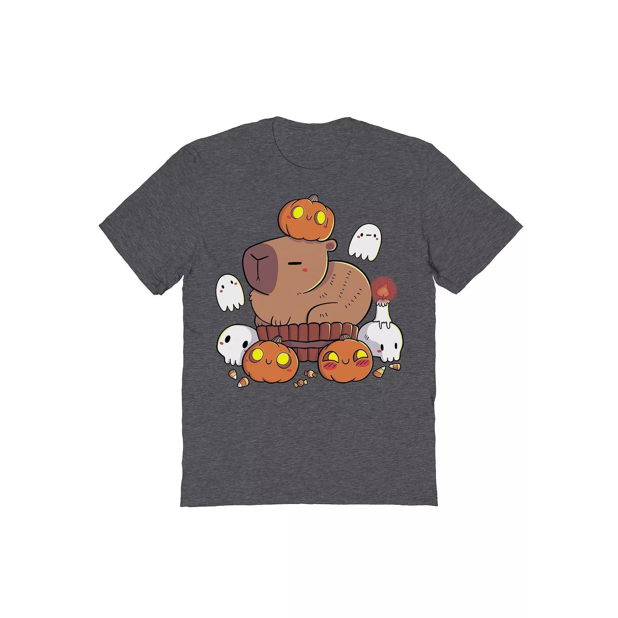 Men's Halloween Capy Halloween Graphic Tee, Size: Small, Dark Grey Product Image