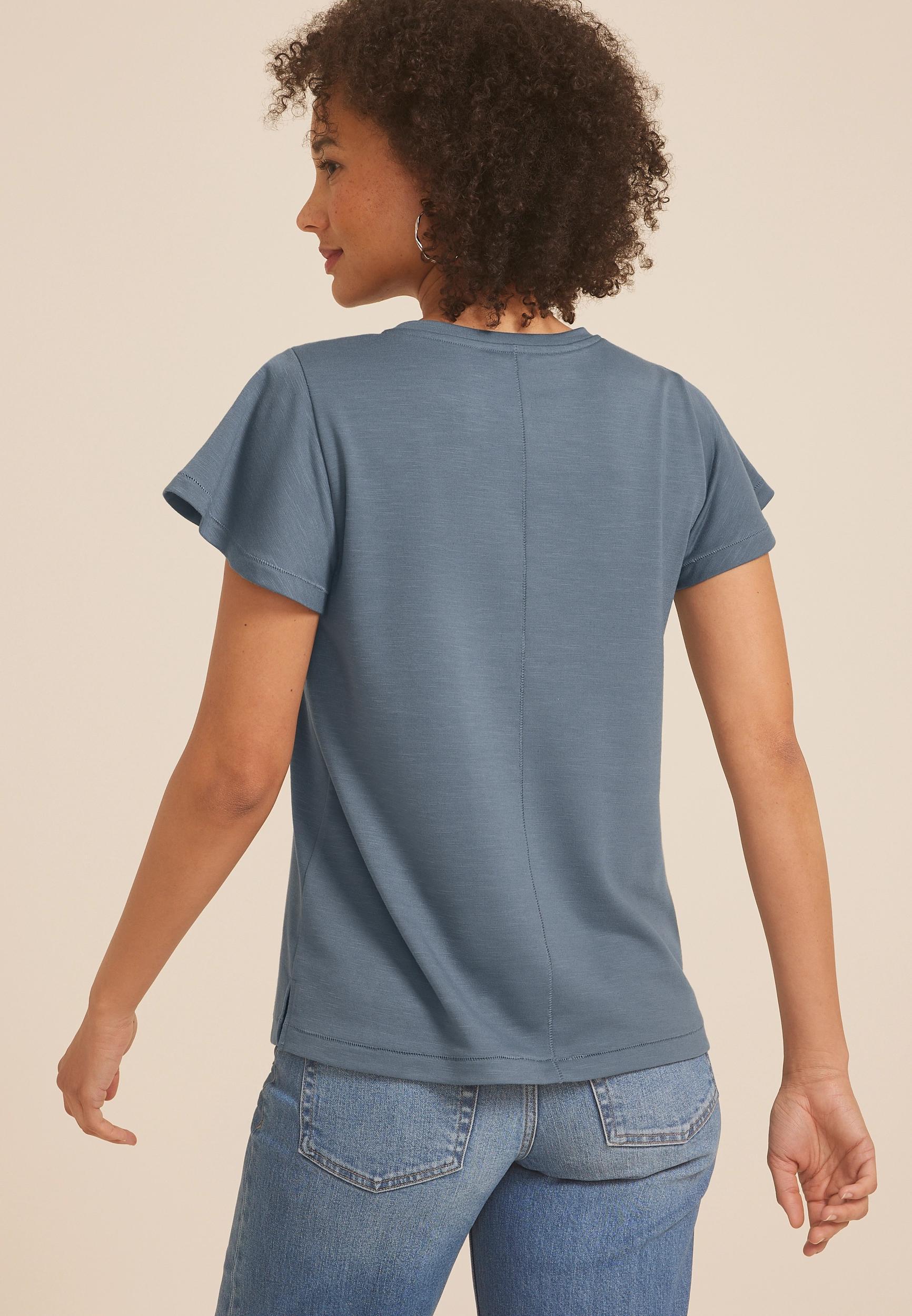 24/7 French Terry Flutter Sleeve Tee Product Image
