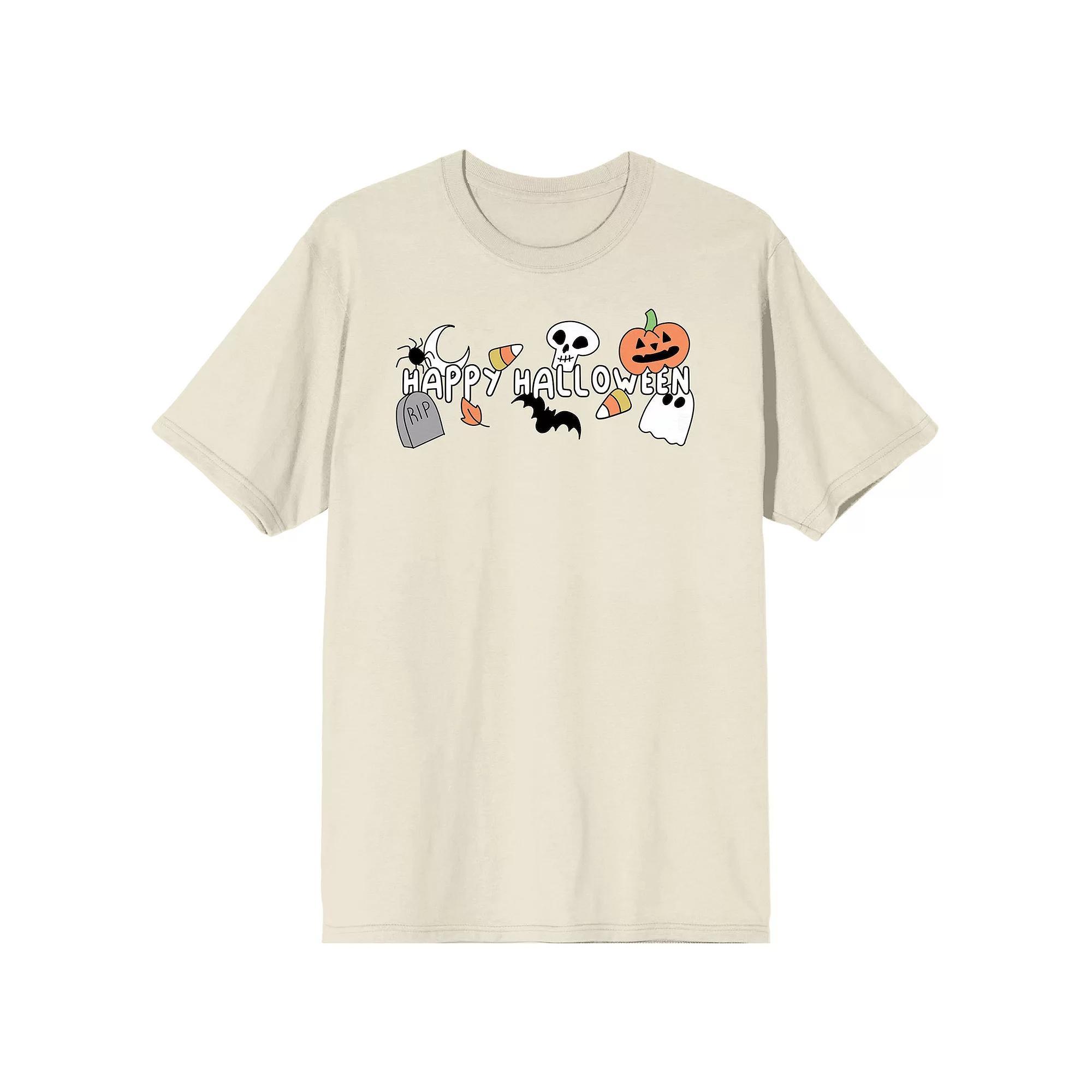 Men's Cartoon "Happy Halloween" Graphic Tee,  Product Image