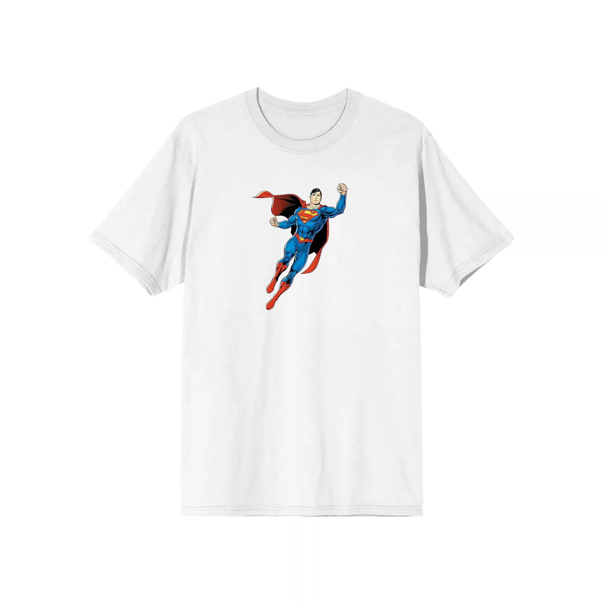 Men's Superman Superhero Power Pose Tee, Size: XXL, White Product Image