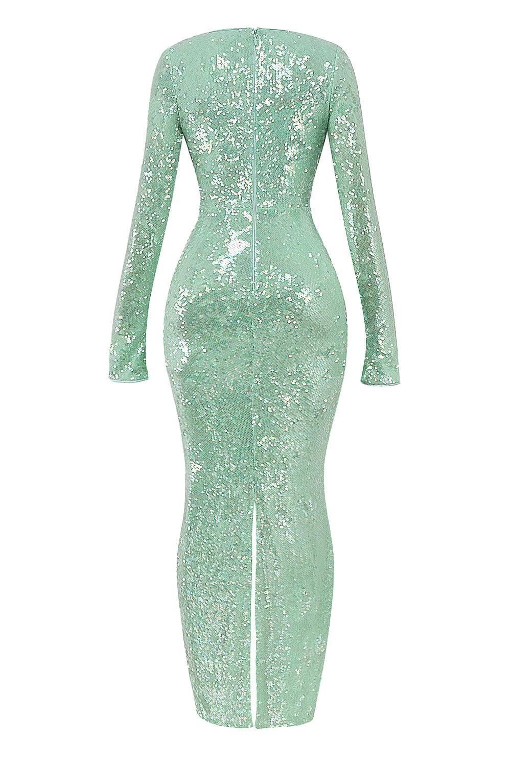 Titania  seafoam sequin maxi gown Product Image