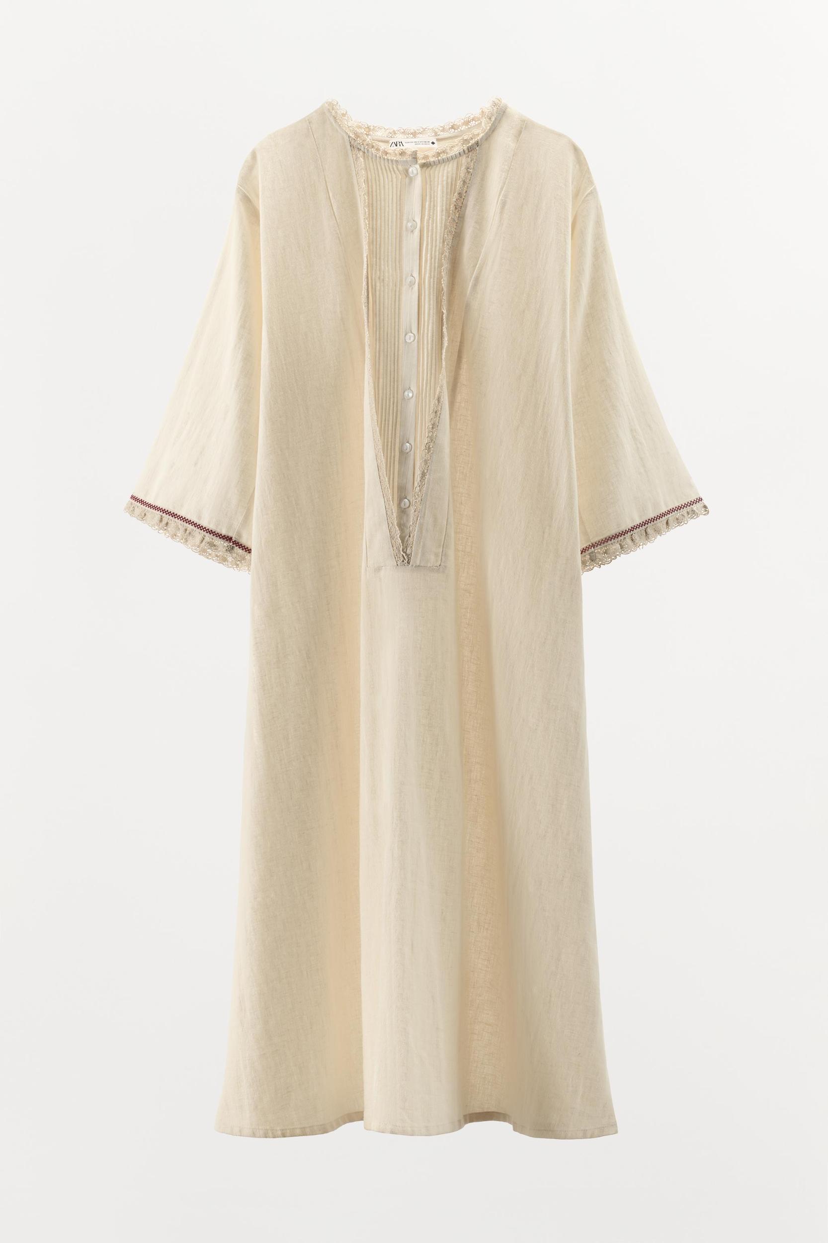 LIMITED EDITION CONTRAST LINEN KAFTAN Product Image