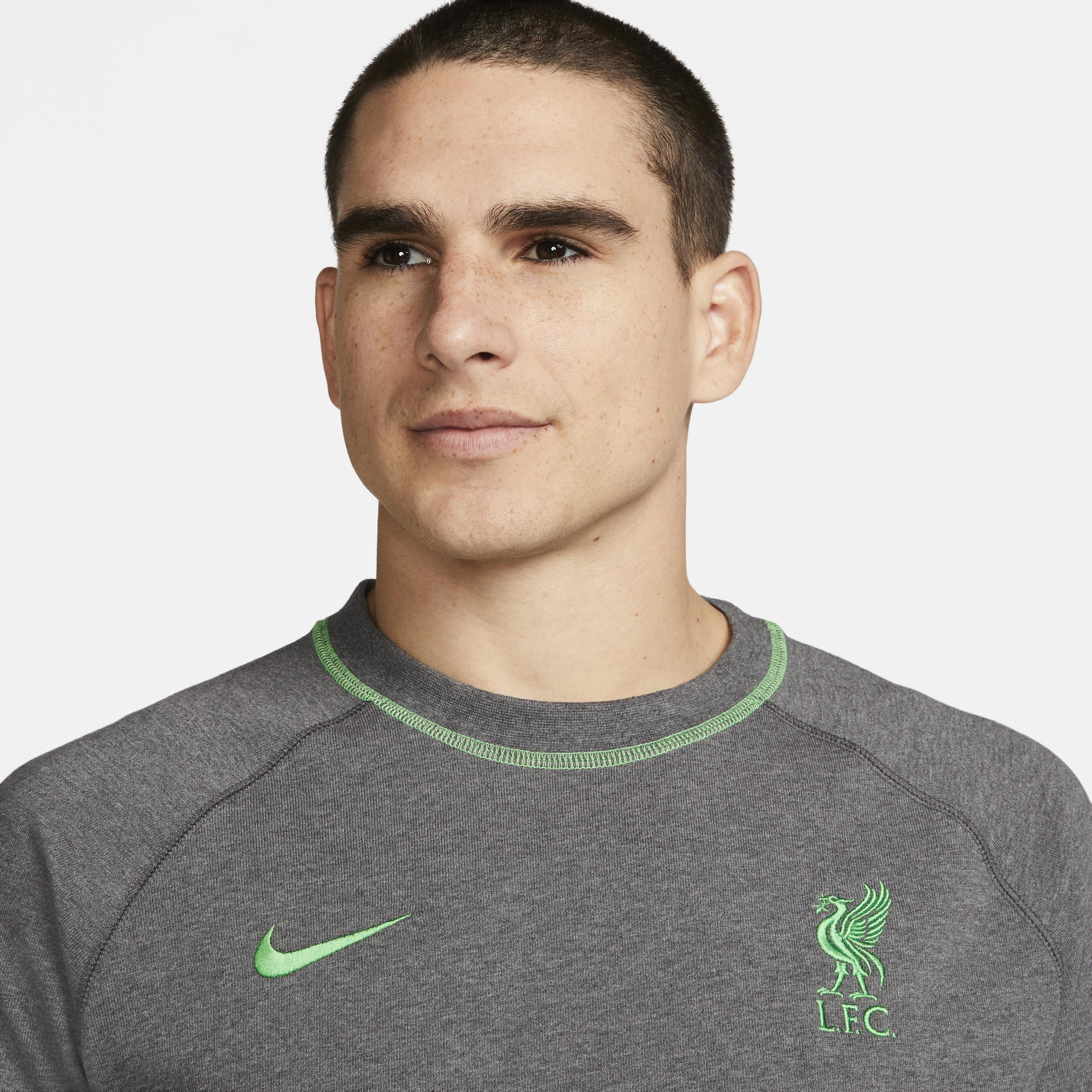 Mens Nike Heather Charcoal Liverpool Travel Raglan T-Shirt Product Image