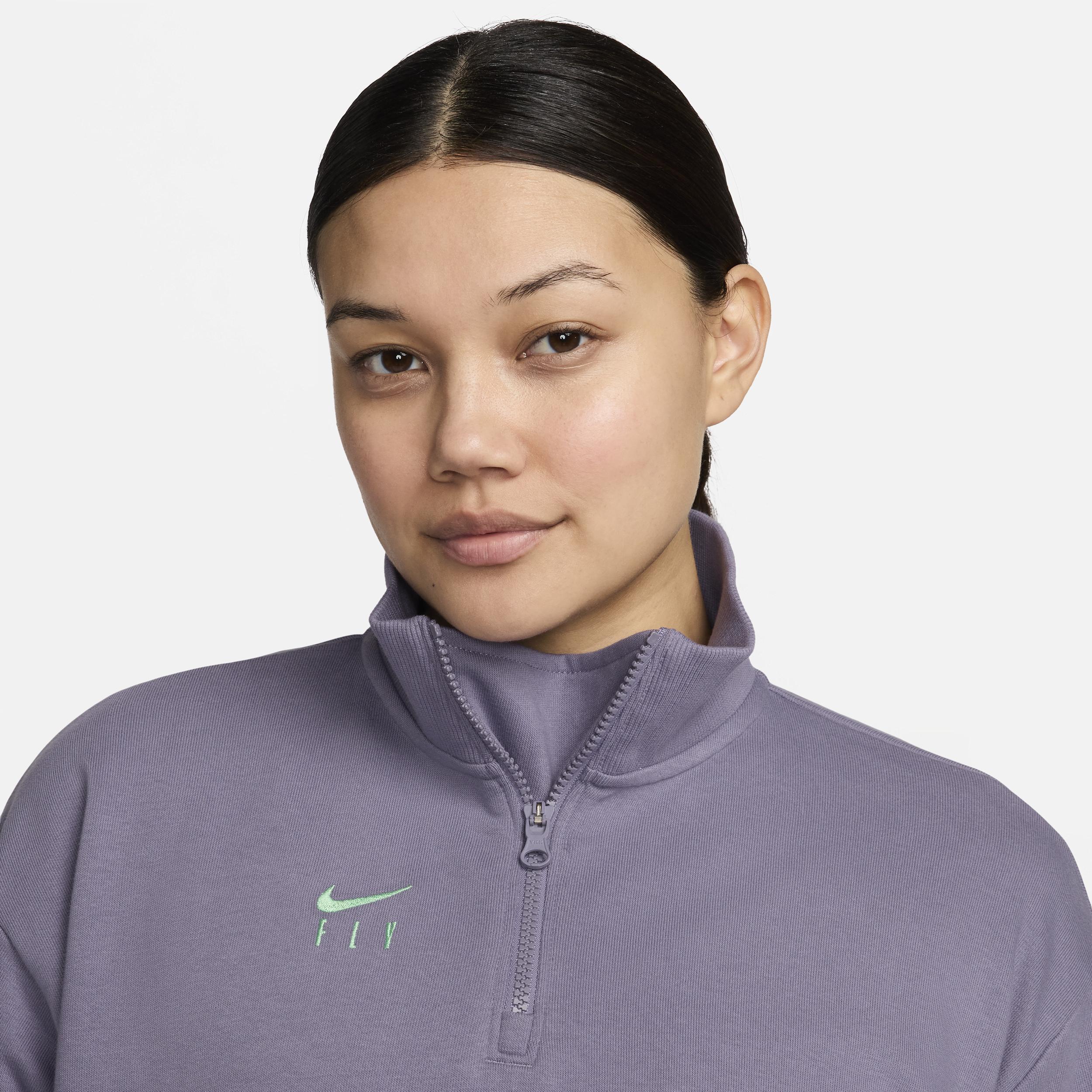 Nike Swoosh Fly Women's Dri-FIT Oversized 1/4-Zip French Terry Basketball Top Product Image