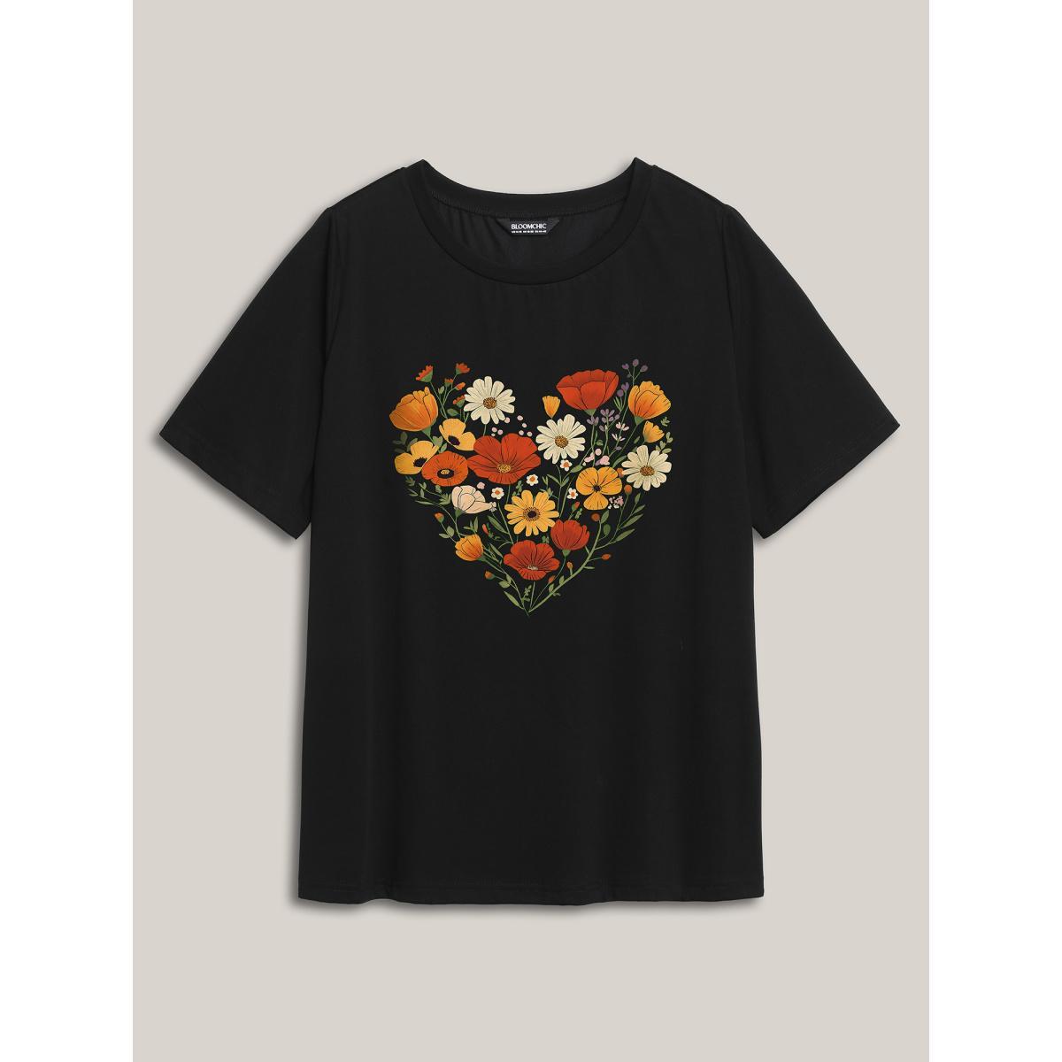 Plus Size Beach Vibes Round Neck T-Shirt Black Women Non Tropical Round Neck Casual T-shirts BloomChic 10/M Product Image