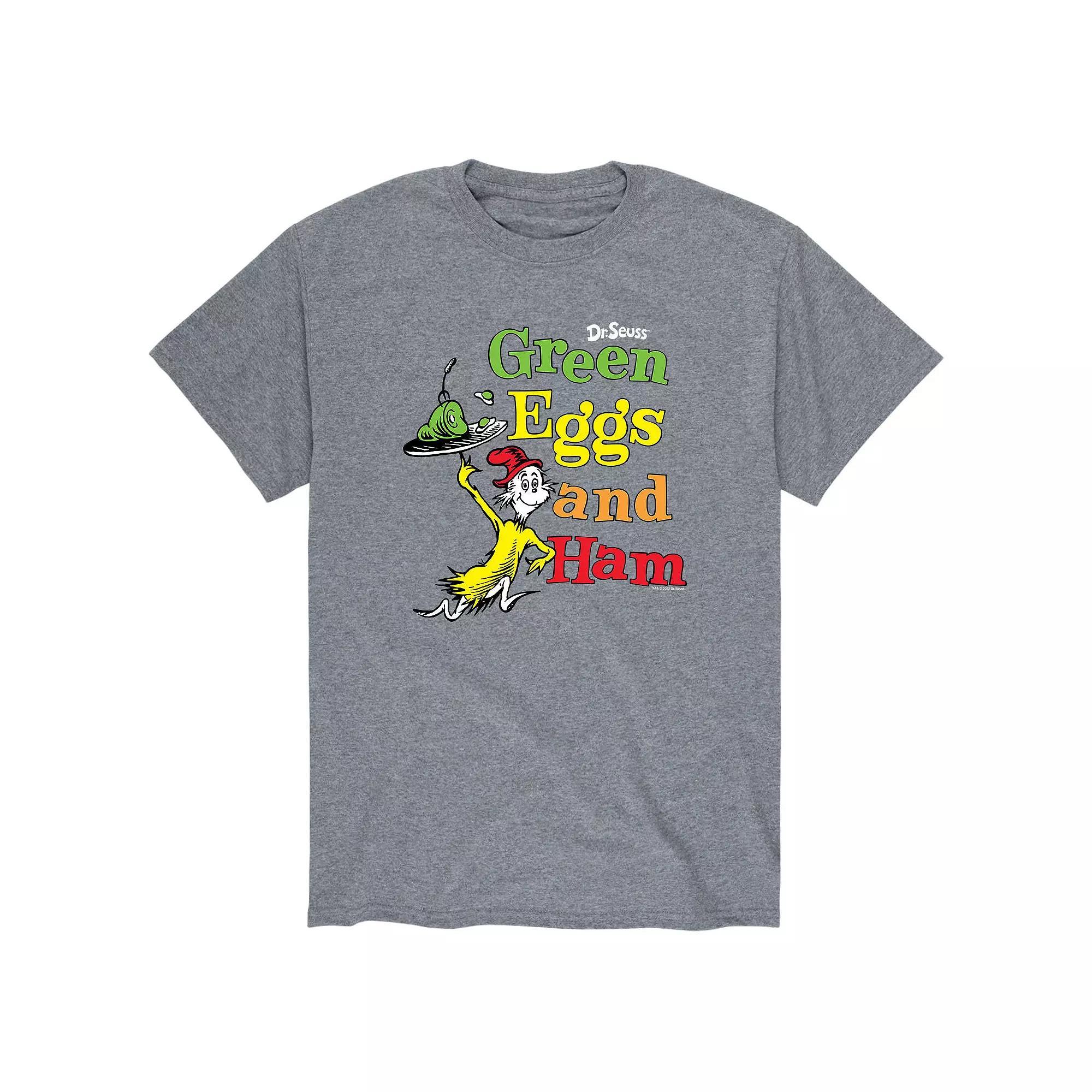 Men's Dr. Seuss Green Eggs & Ham Tee, Size: Large, Gray Product Image