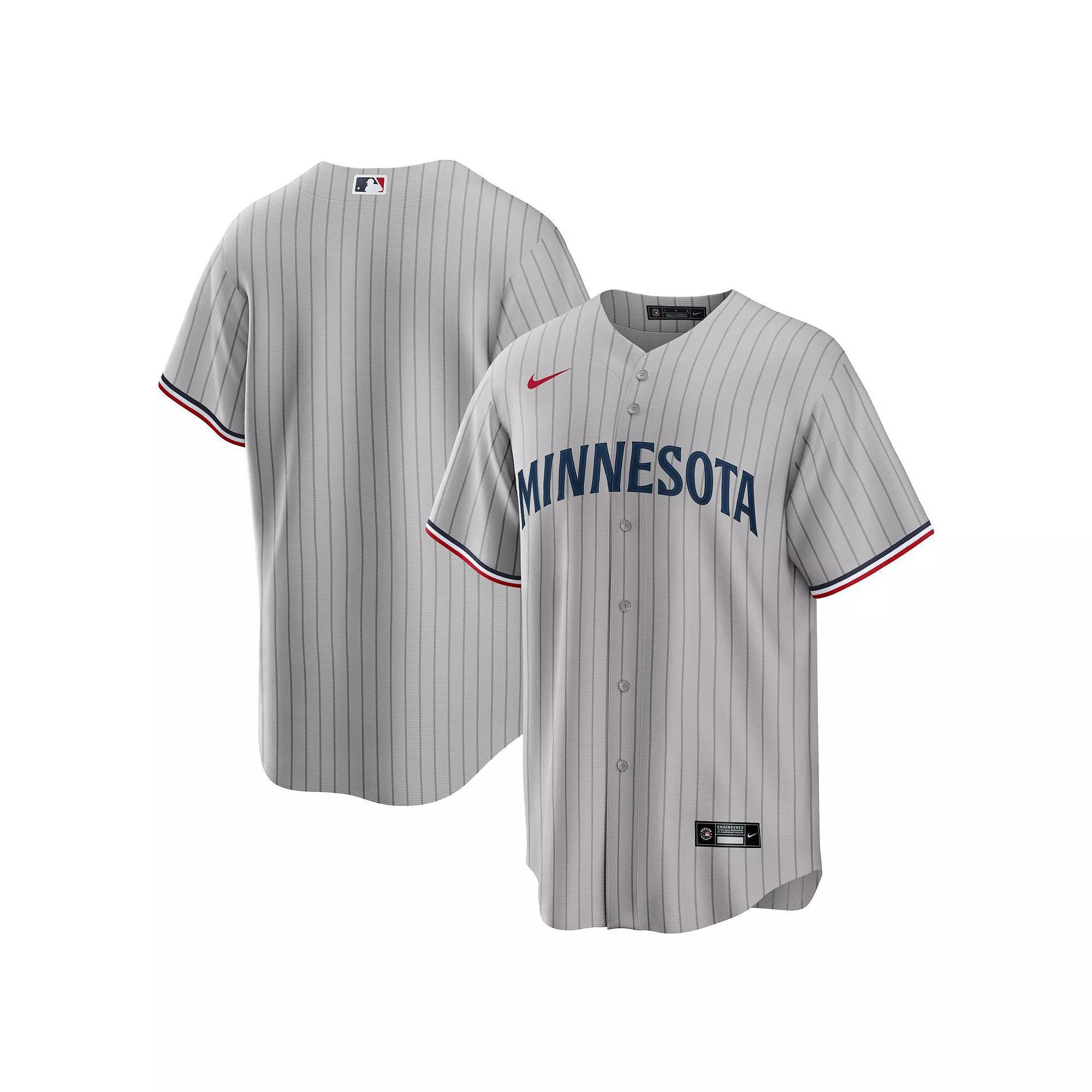 Men's Nike Gray Minnesota Twins Road Replica Team Jersey,  Product Image