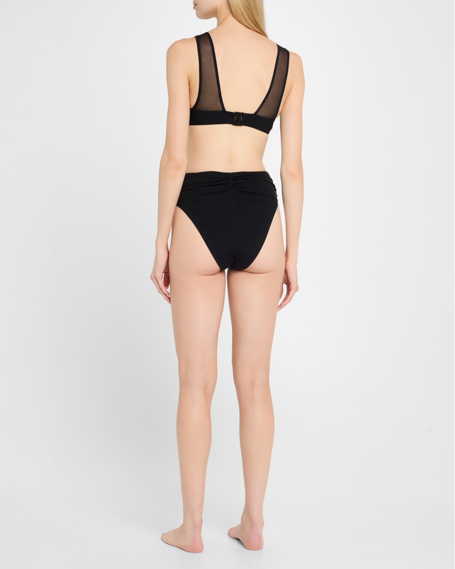 Ruched High-Waist Bikini Bottoms Product Image