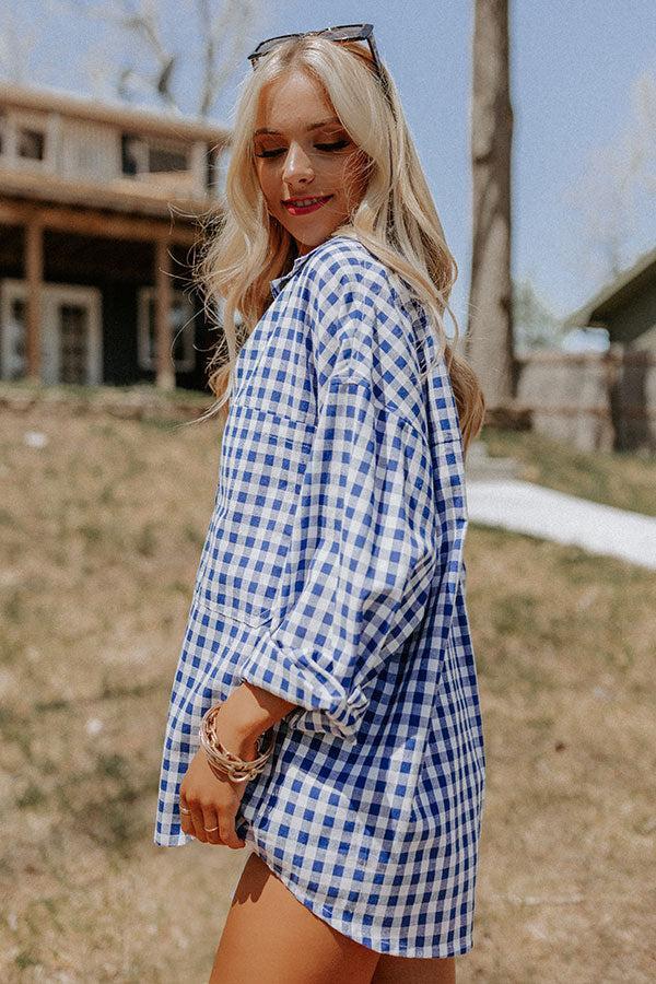 Blue Jean Dream Gingham Button Up Product Image