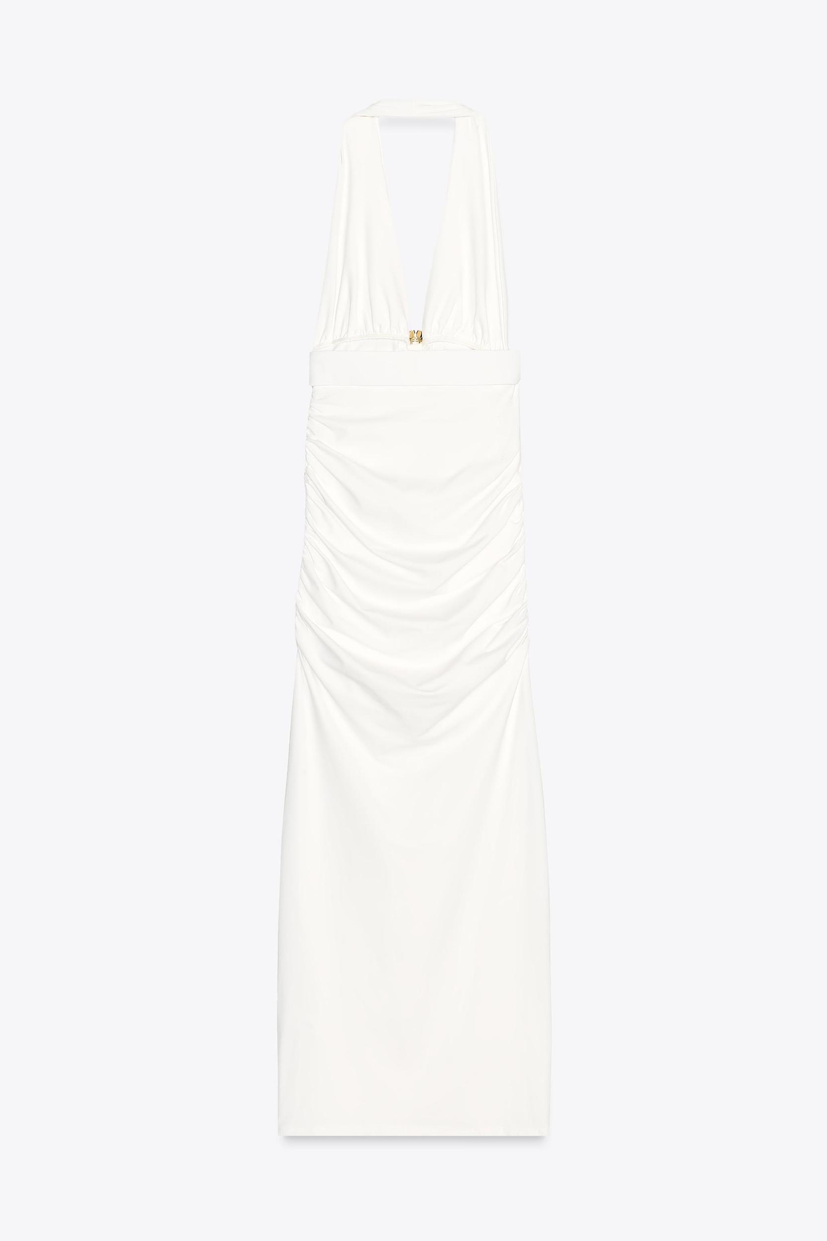 DRAPED HALTER DRESS Product Image