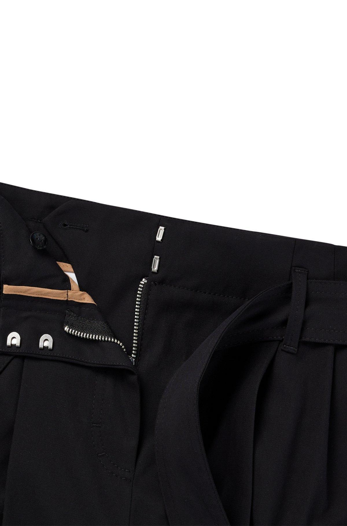 Tapered-fit wide-leg trousers with fabric belt Product Image