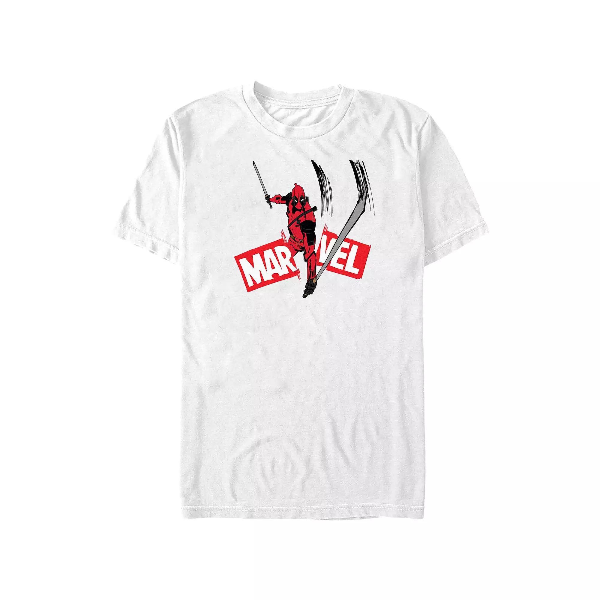 Men's Deadpool And Wolverine Logo Slash Graphic Tee, Size: XXL, White Product Image