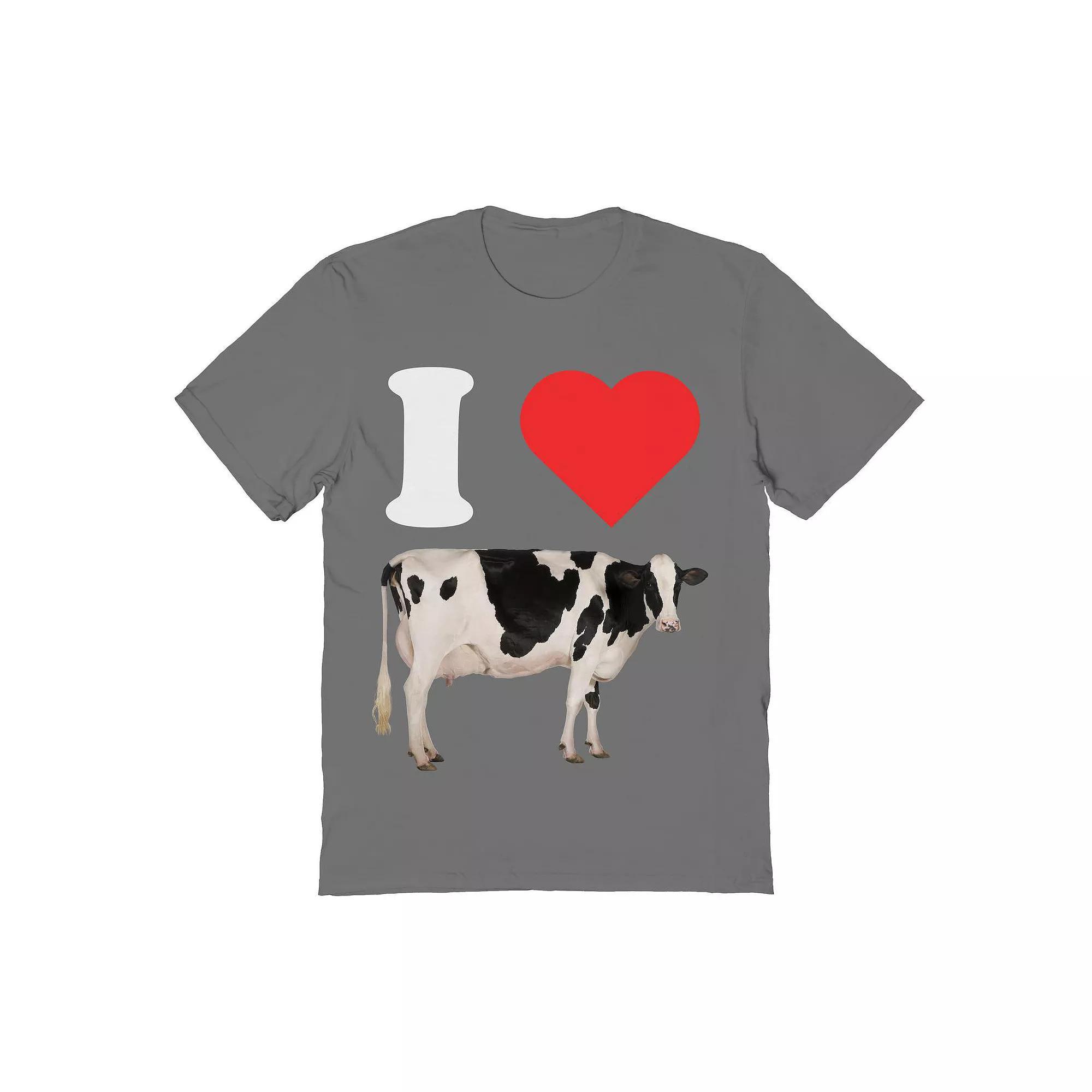 Men's I Heart Cow Valentine's Day Graphic Tee, Adult Unisex,  Product Image