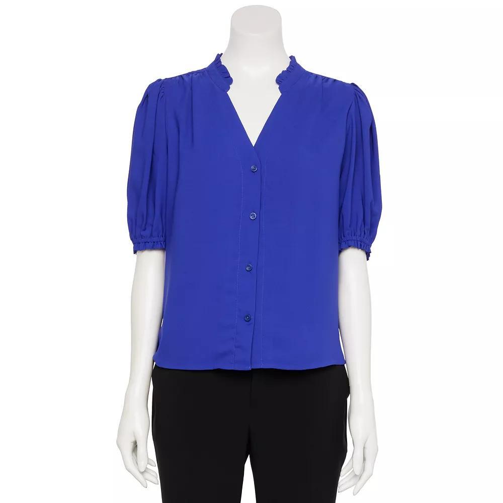 Women's Nine West Adaptive Ruffle Shirt,  Product Image