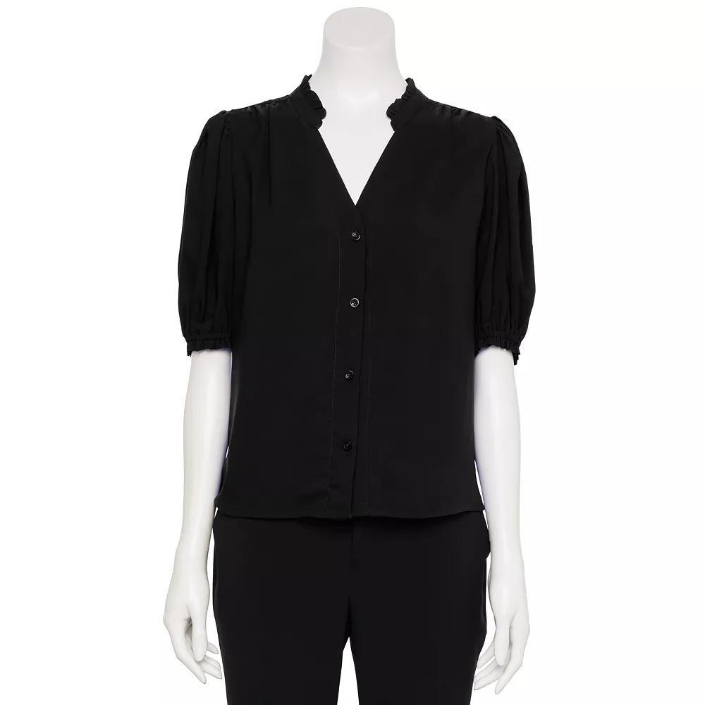 Women's Nine West Adaptive Ruffle Shirt,  Product Image
