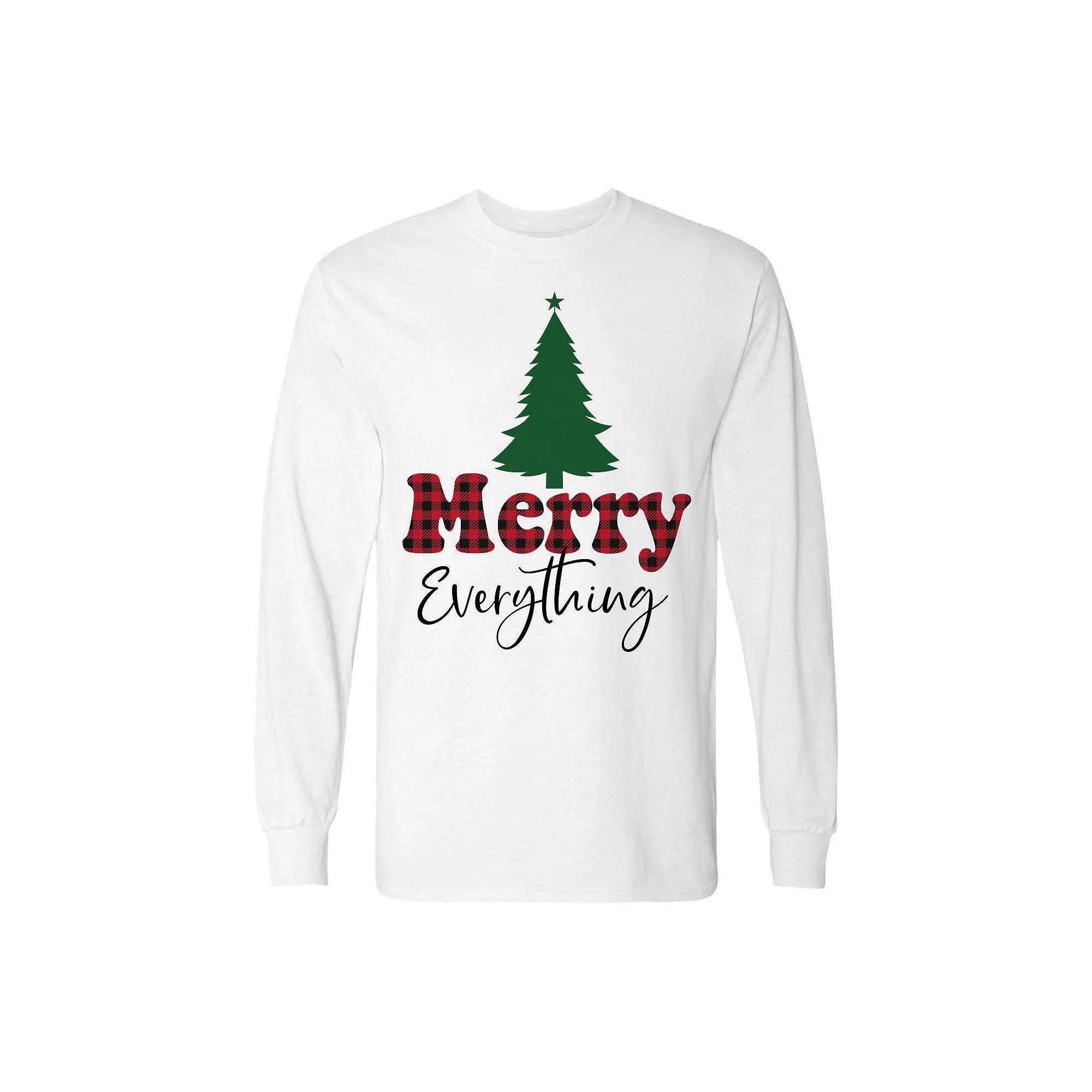 Men's Christmas Merry EveryThing Tree Long Sleeve Graphic Tee, Adult Unisex,  Product Image