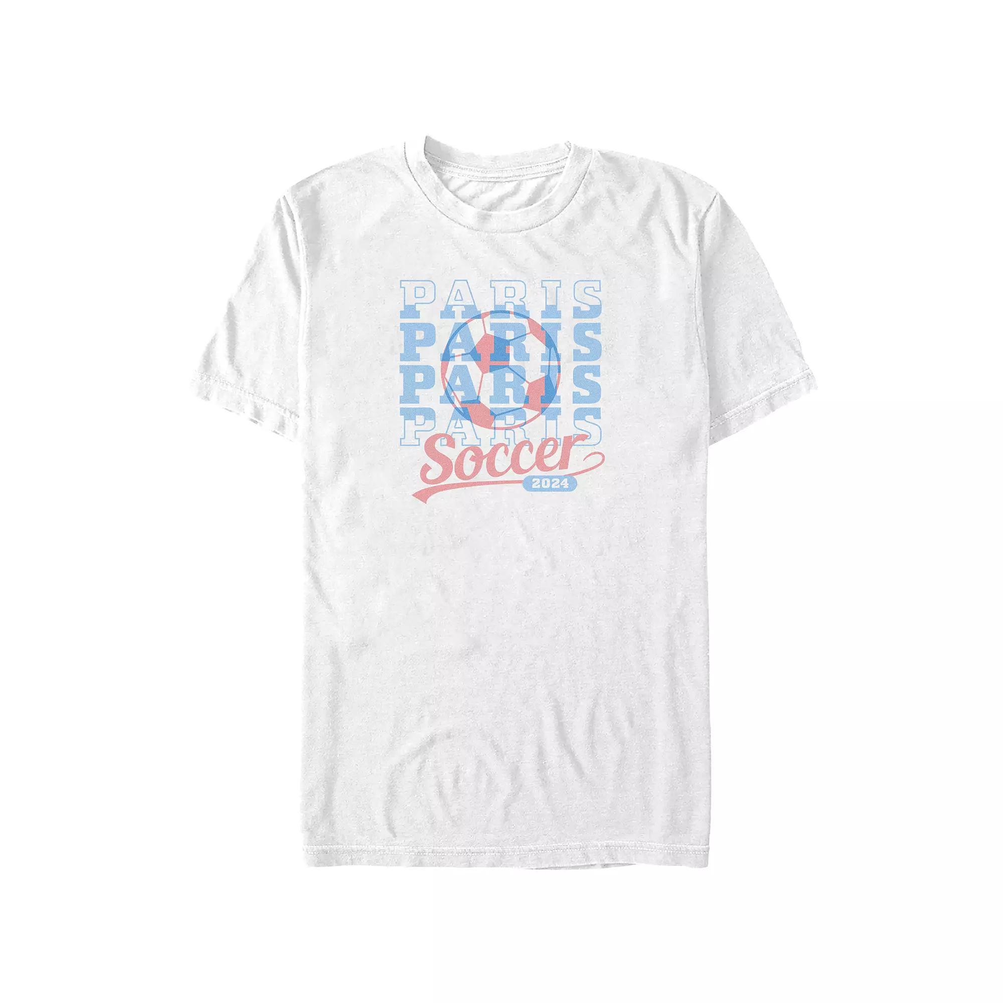 Big & Tall Paris Soccer 2024 Graphic Tee, Men's, Size: 3XB, White Product Image