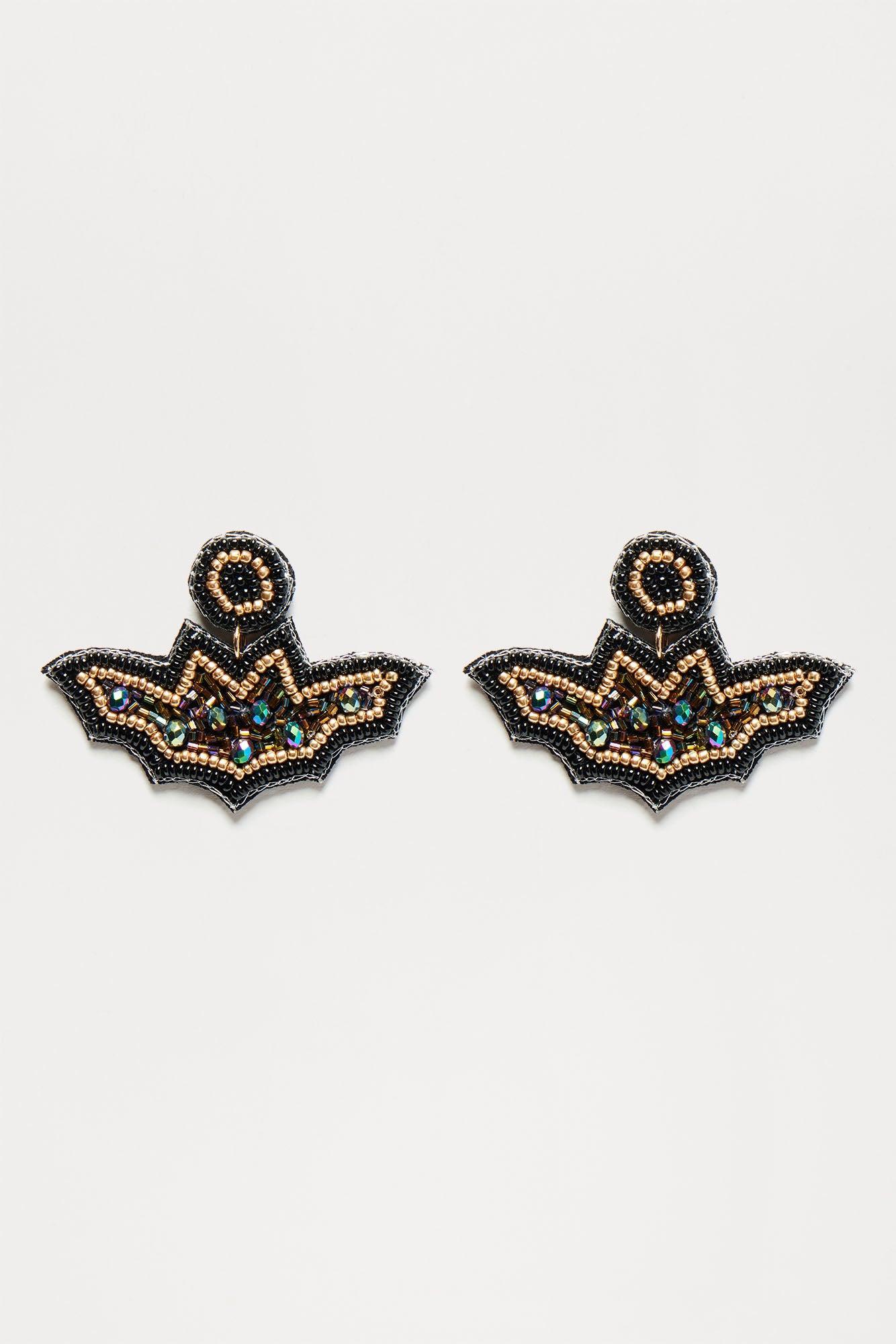 Oh My Gourd Becky Look At Her Bat Earrings - Black Product Image