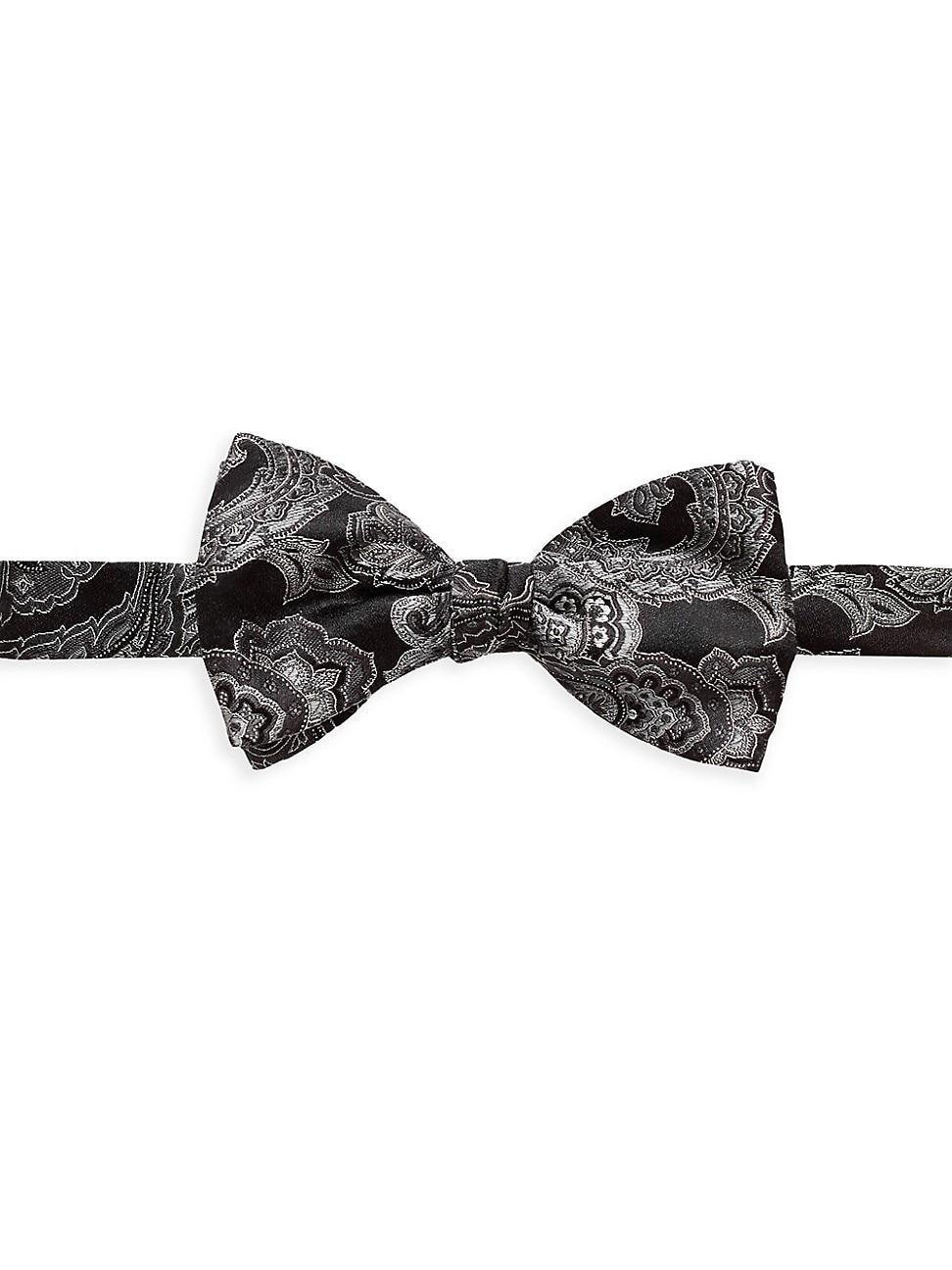 Mens Paisley Silk-Blend Pre-Tied Bow Tie Product Image