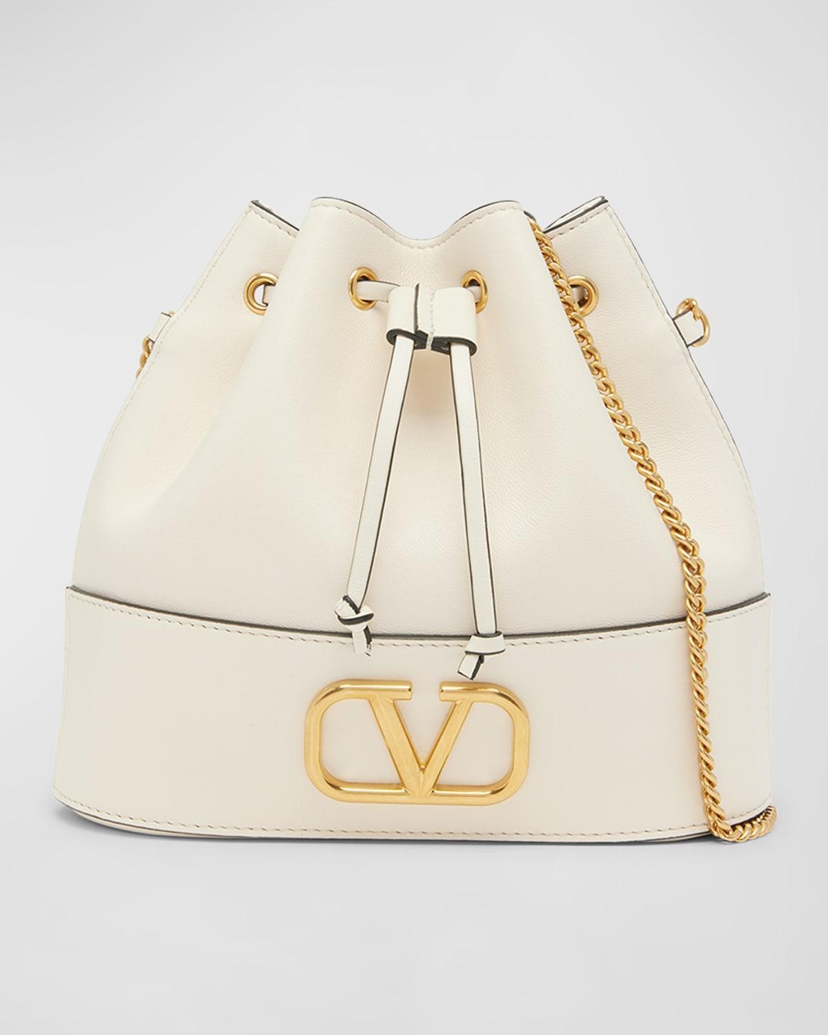 Womens Mini Bucket Bag in Nappa with Vlogo Signature Chain Product Image