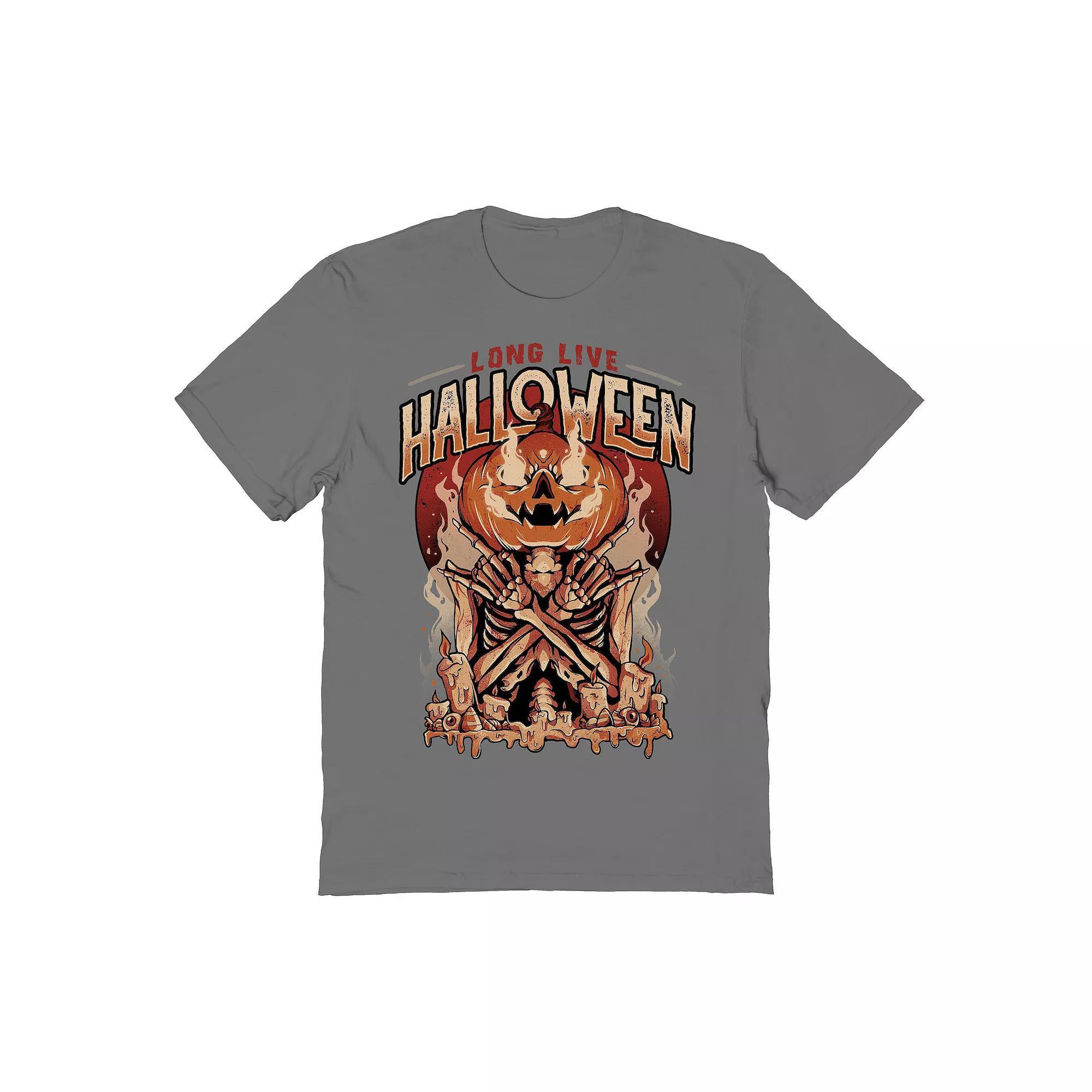 Men's Long Live Halloween Halloween Graphic Tee, Size: Medium, Grey Product Image