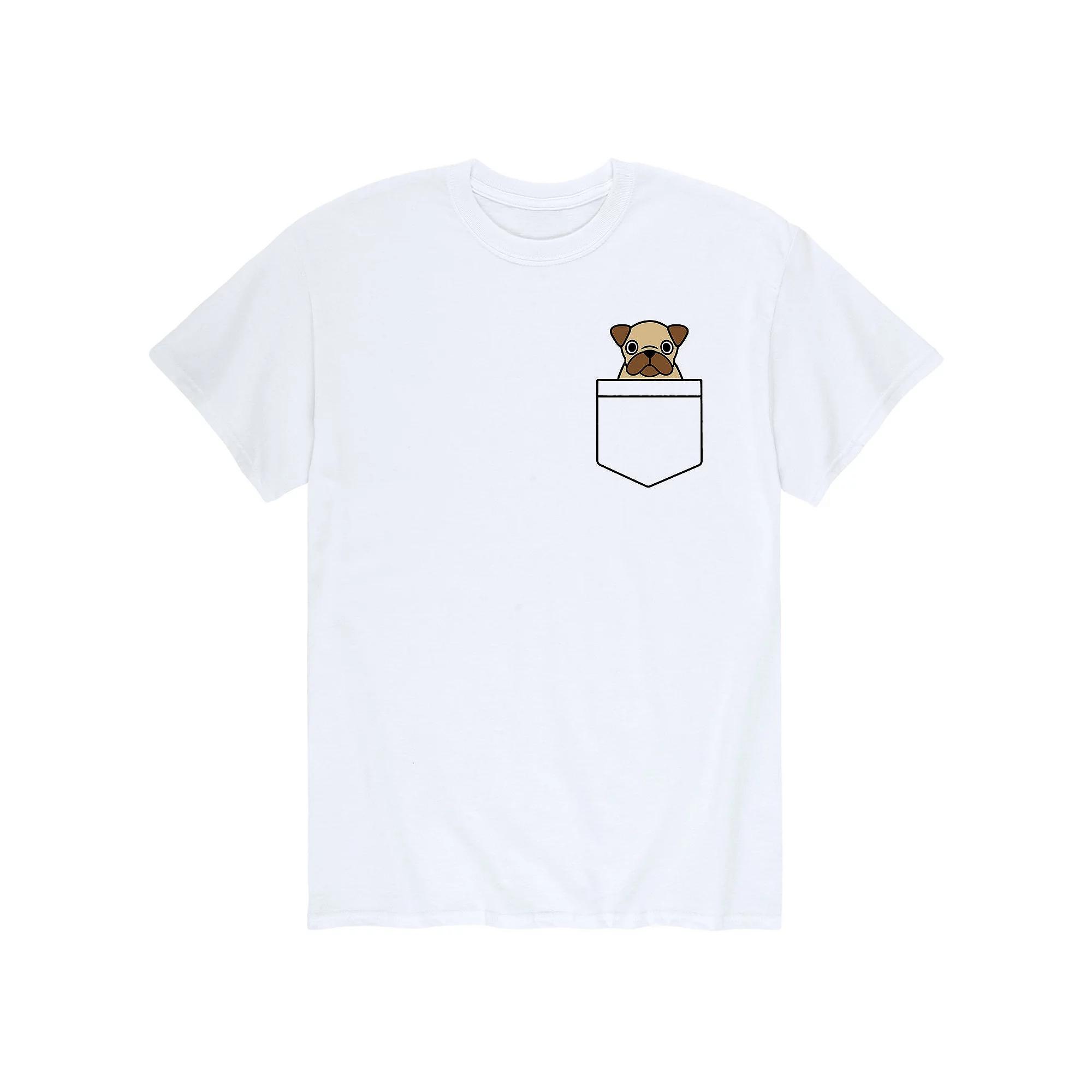 Men's Pocket Dog Pug Tee,  Product Image