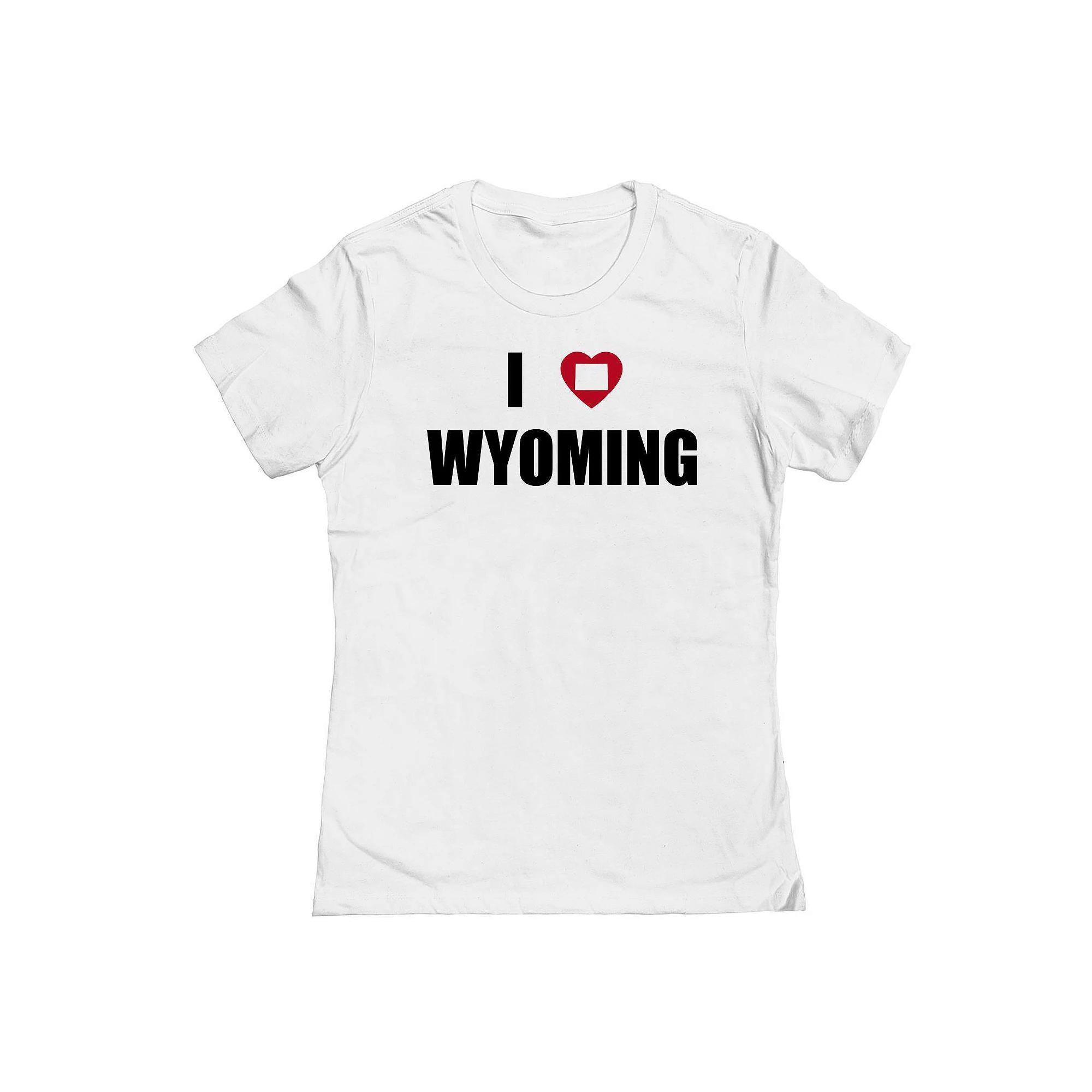 Junior's I Heart Wyoming Graphic Tee, Women's, Size: Large, White Product Image