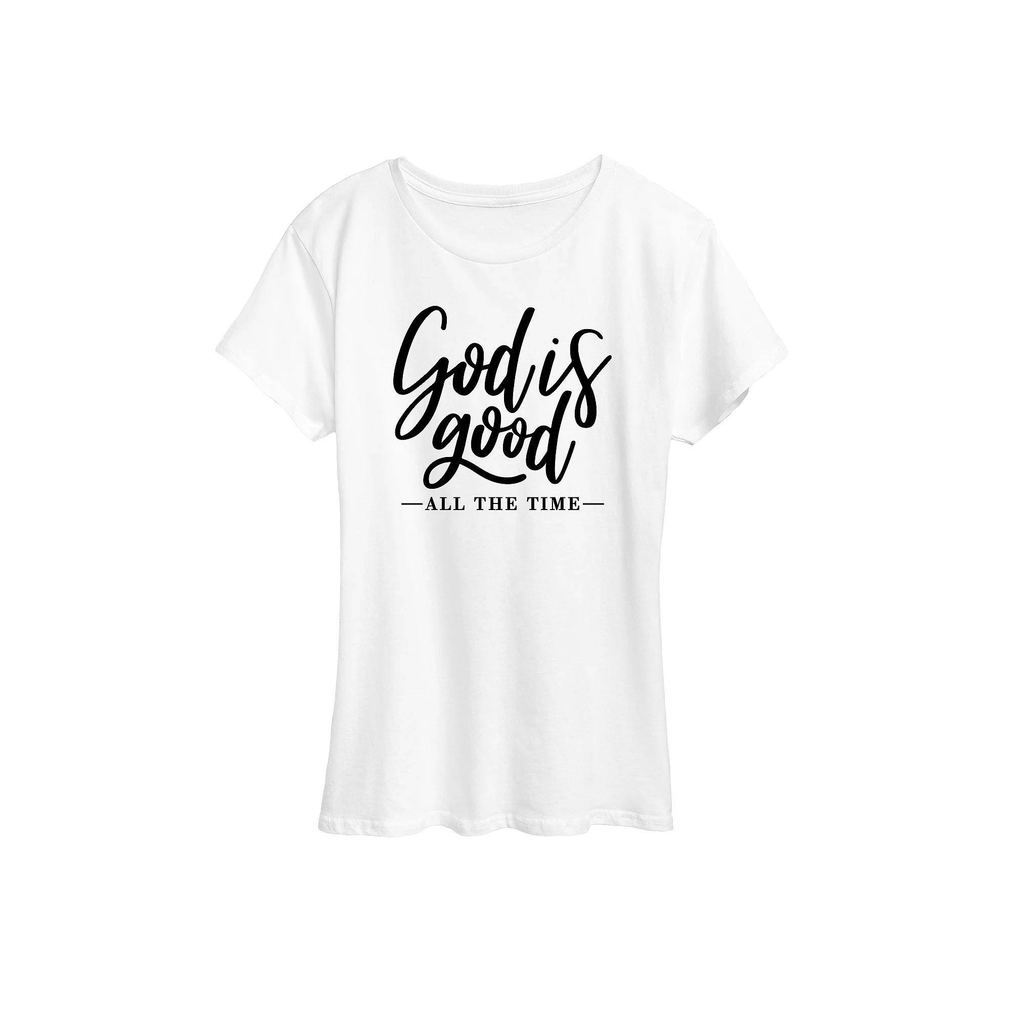 Women's God Is Good All The Time Graphic Tee, Girl's, Size: XL, White Product Image