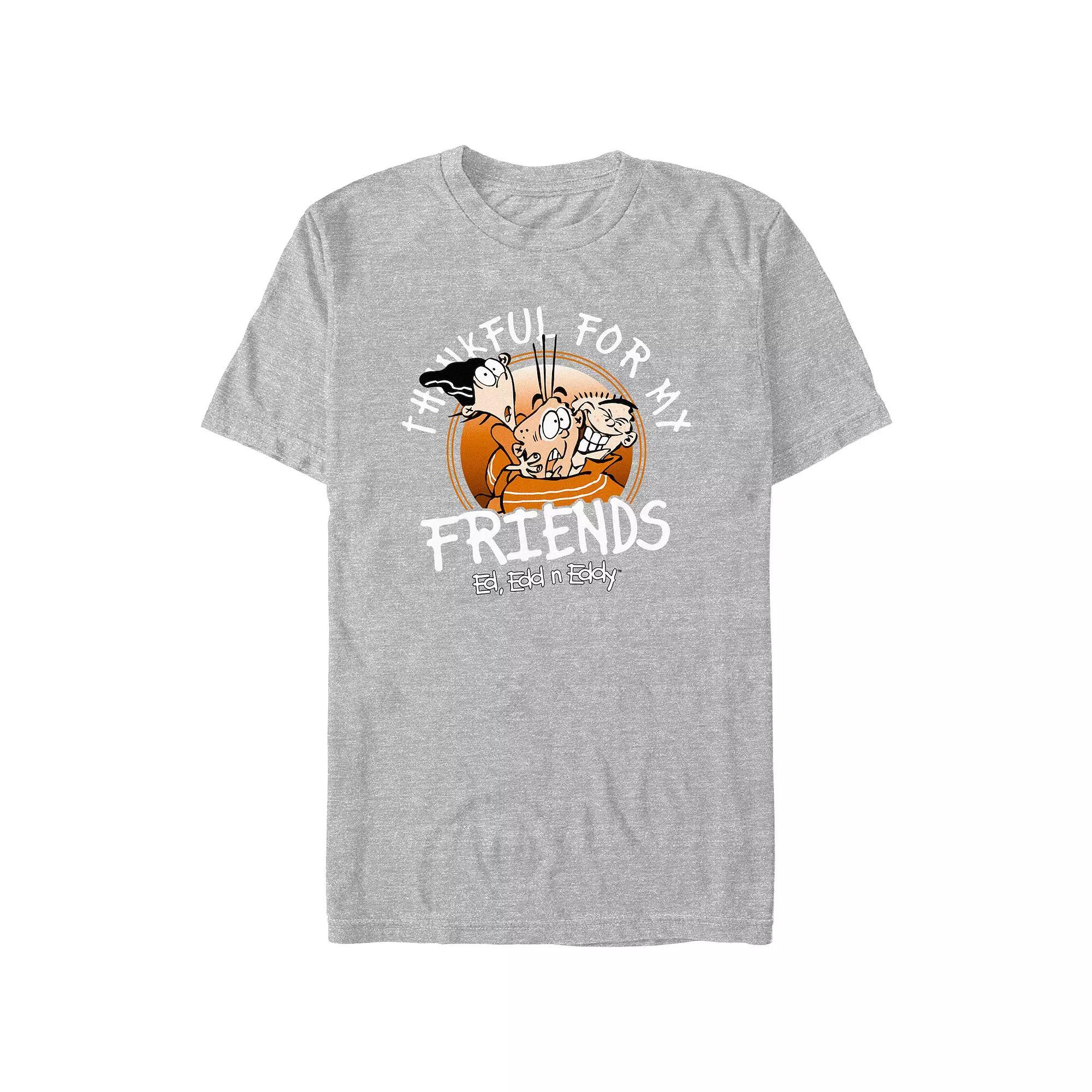 Men's Ed, Edd N Eddy Thankful For My Friends Graphic Tee, Size: XXL, Athletic Grey Product Image