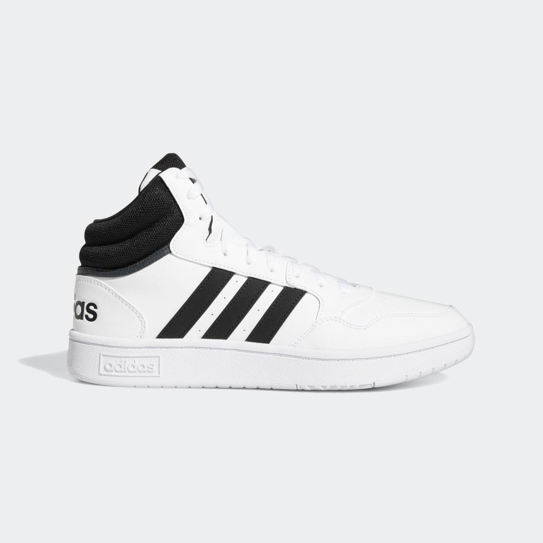 adidas Originals Hoops 3.0 Mid Black/White) Men's Shoes Product Image