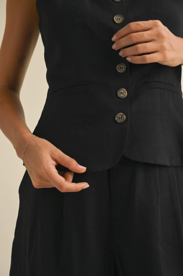 Tencel Button Front Vest Product Image