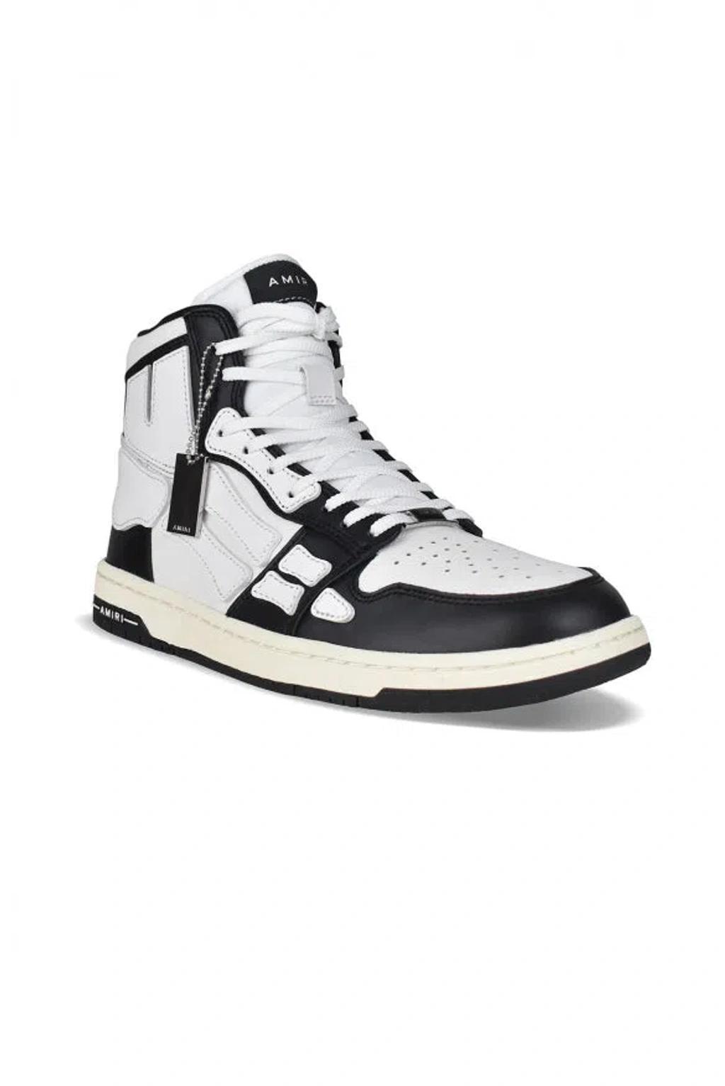 AMIRI Black And White 'skel Hi Top' Sneakers In Calf Leather Man Product Image