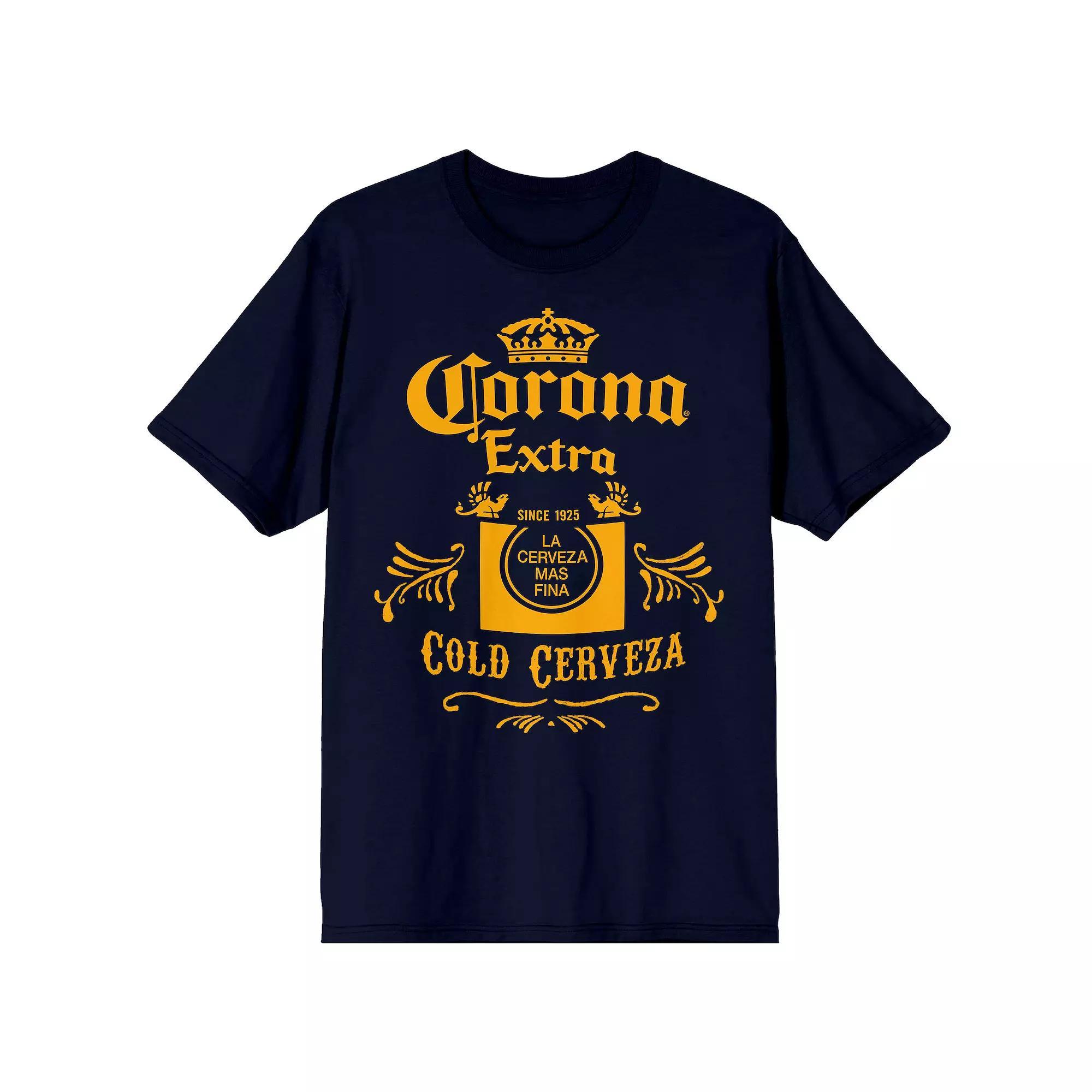 Men's Corona Cold Cerveza Label Tee, Size: XXL, Blue Product Image