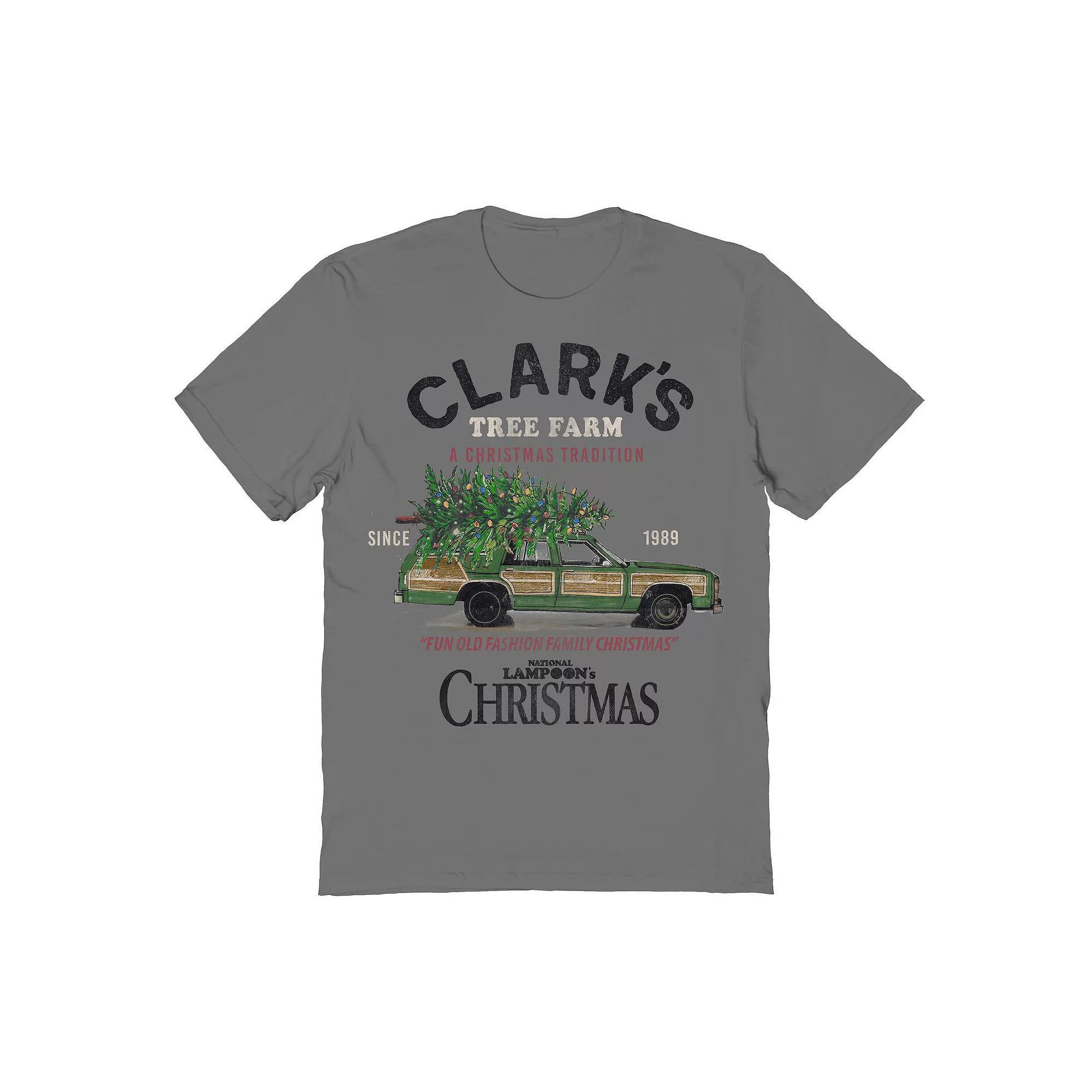Men's Tree Farm Sign National Lampoon's Christmas Vacation Graphic Tee, Size: XL, Grey Product Image