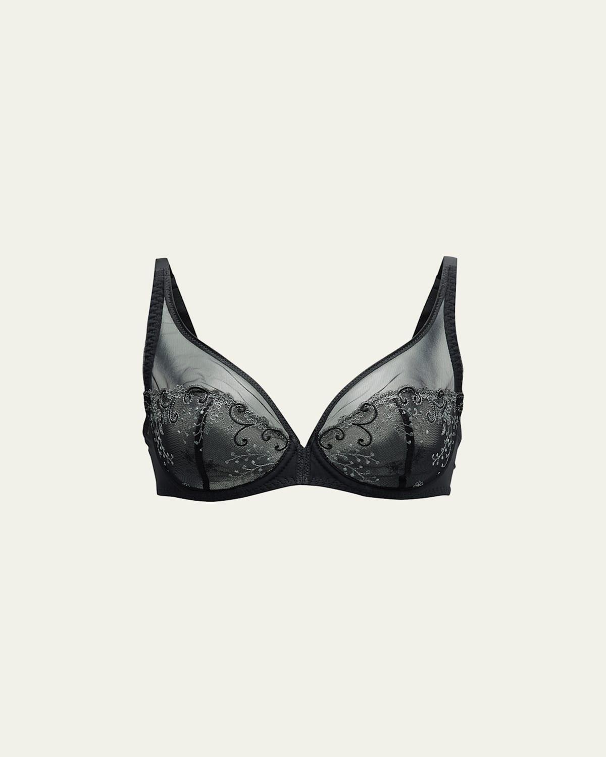 Delice Two-Part Full-Cup Sheer Plunge Bra Product Image