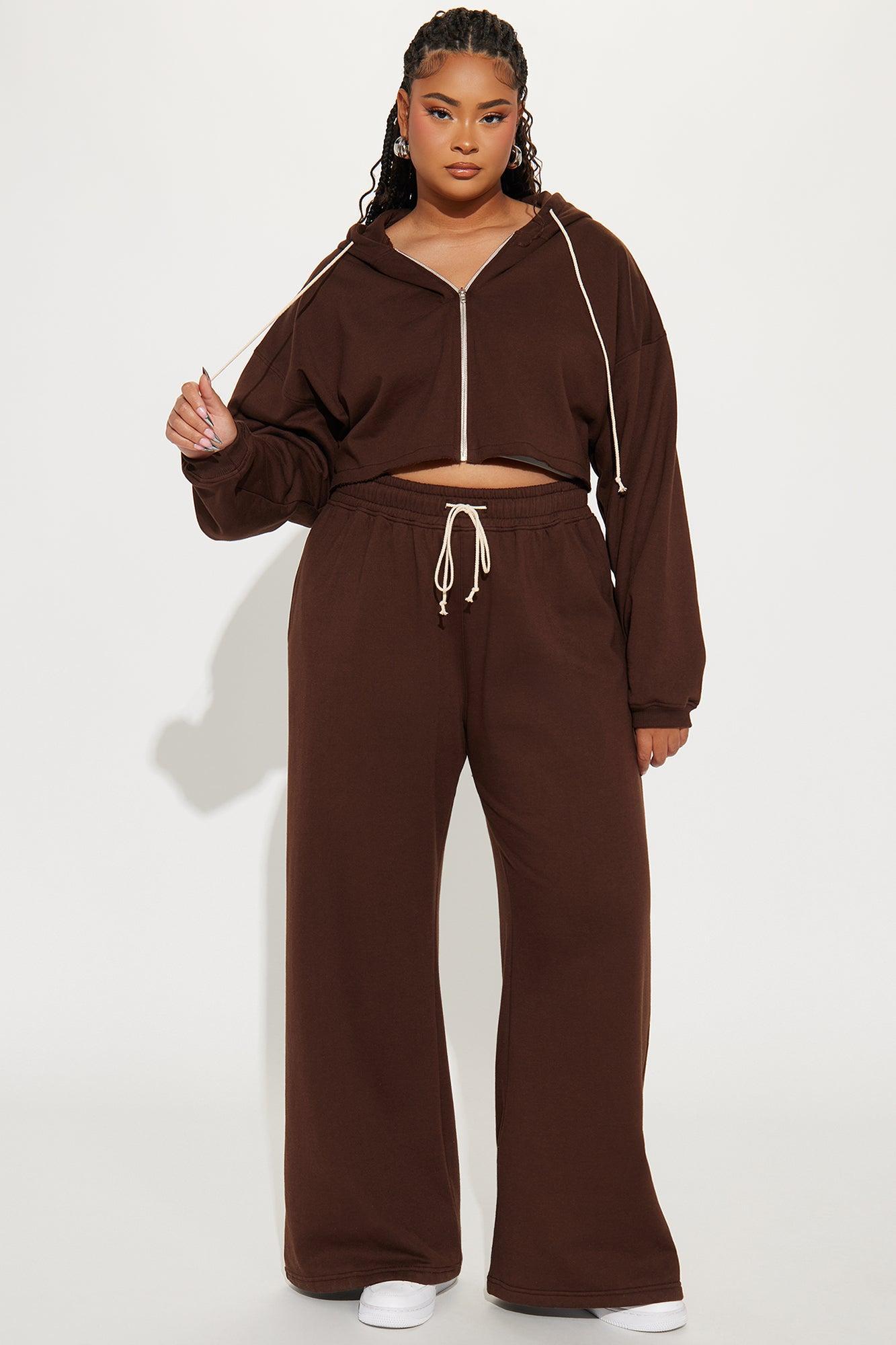 On The Way Sweatpant Set - Chocolate Product Image