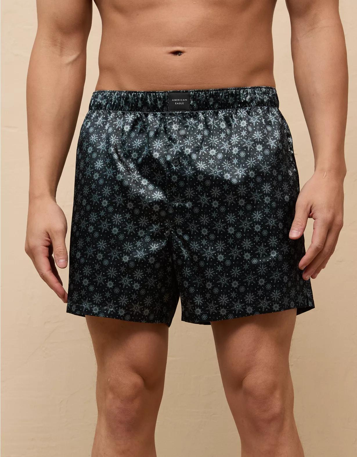 AEO Tiny Snowflakes Satin Pocket Boxer Short Product Image