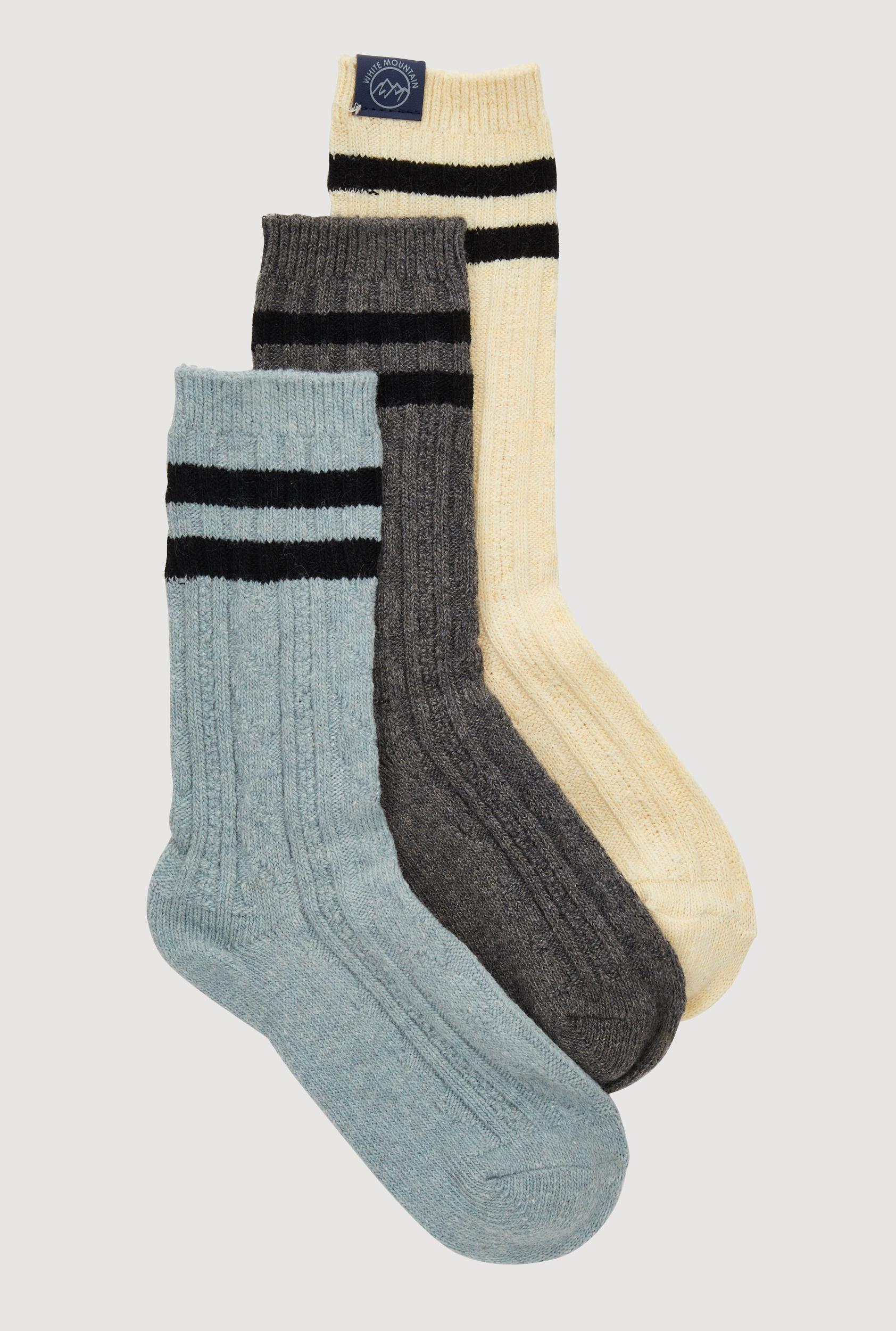 Varsity Striped Boot Socks 3 Pack Size 4-10 Female Product Image